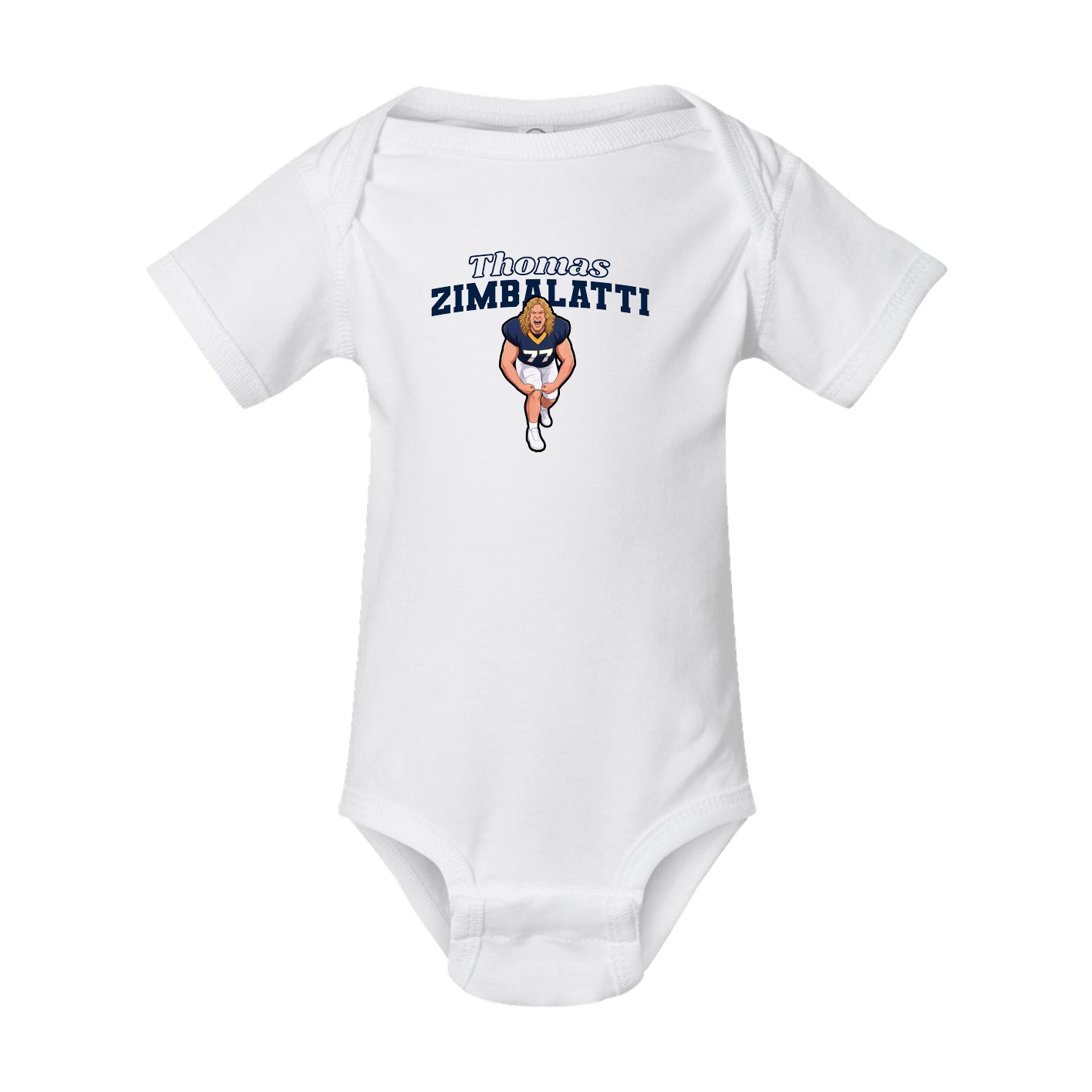 Baby Onesie — Name Arch in White