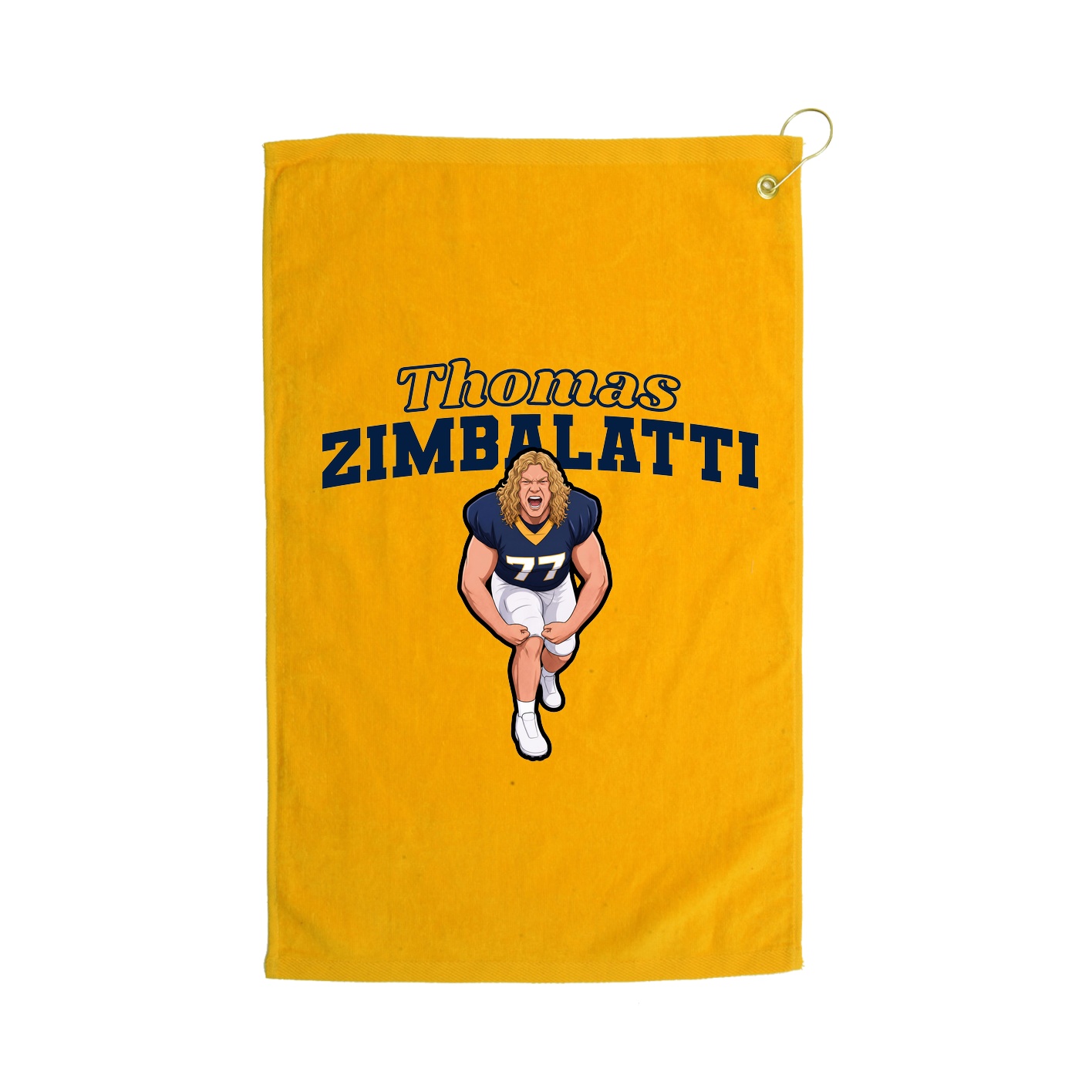 Golf Towel — Name Arch in Gold