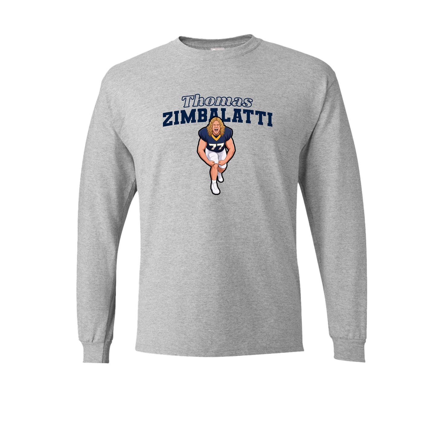 Long Sleeve Tee — Name Arch in Grey