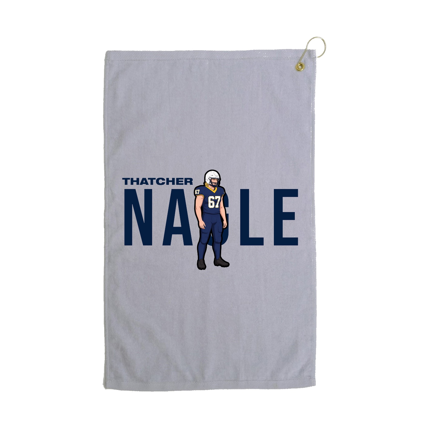 Golf Towel — Player Name in Grey