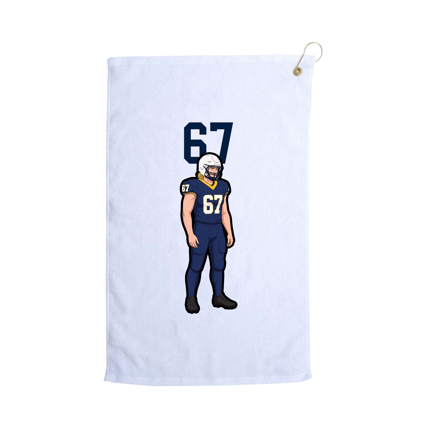 Golf Towel — Number Top in White