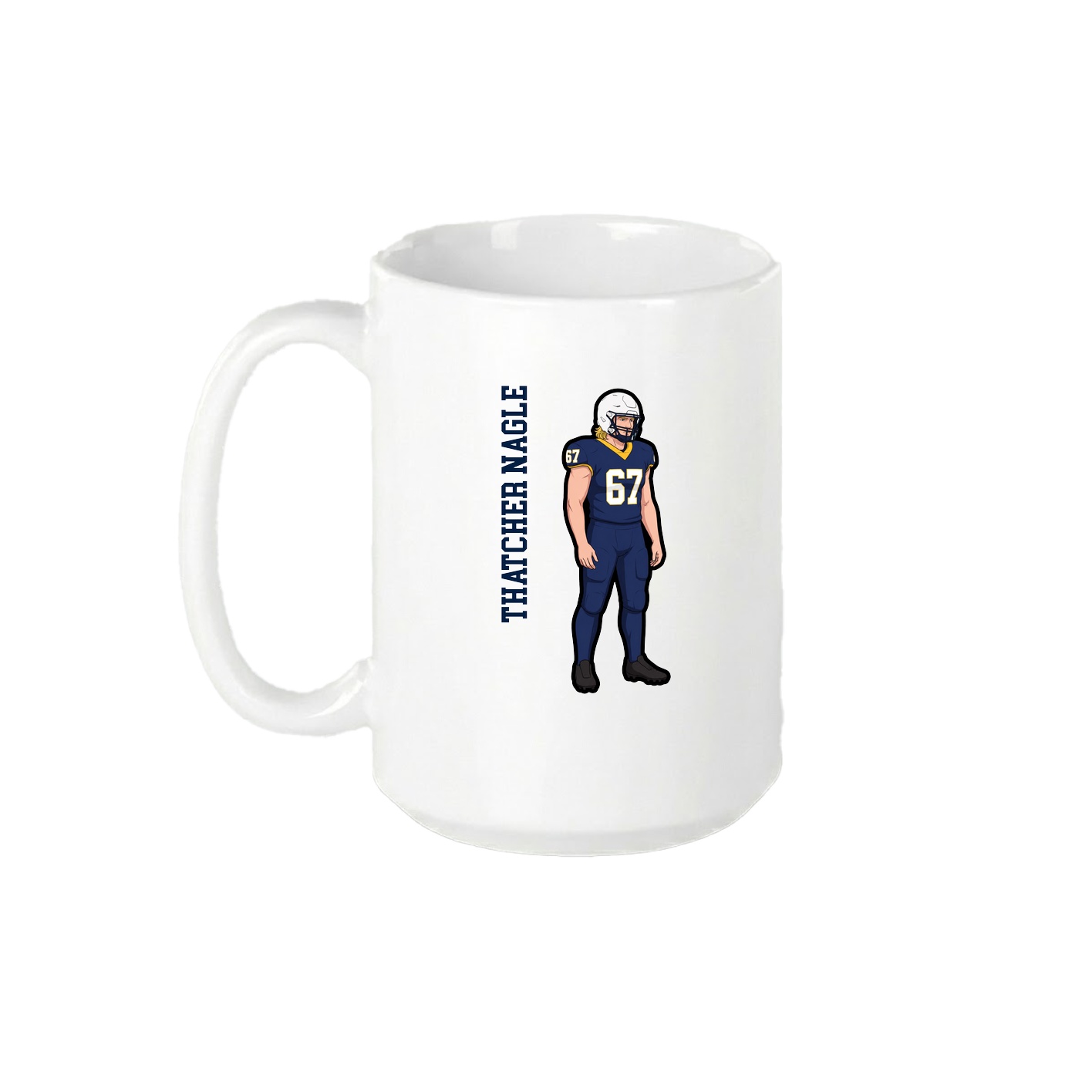 15oz Coffee Mug — Name Vertical in White