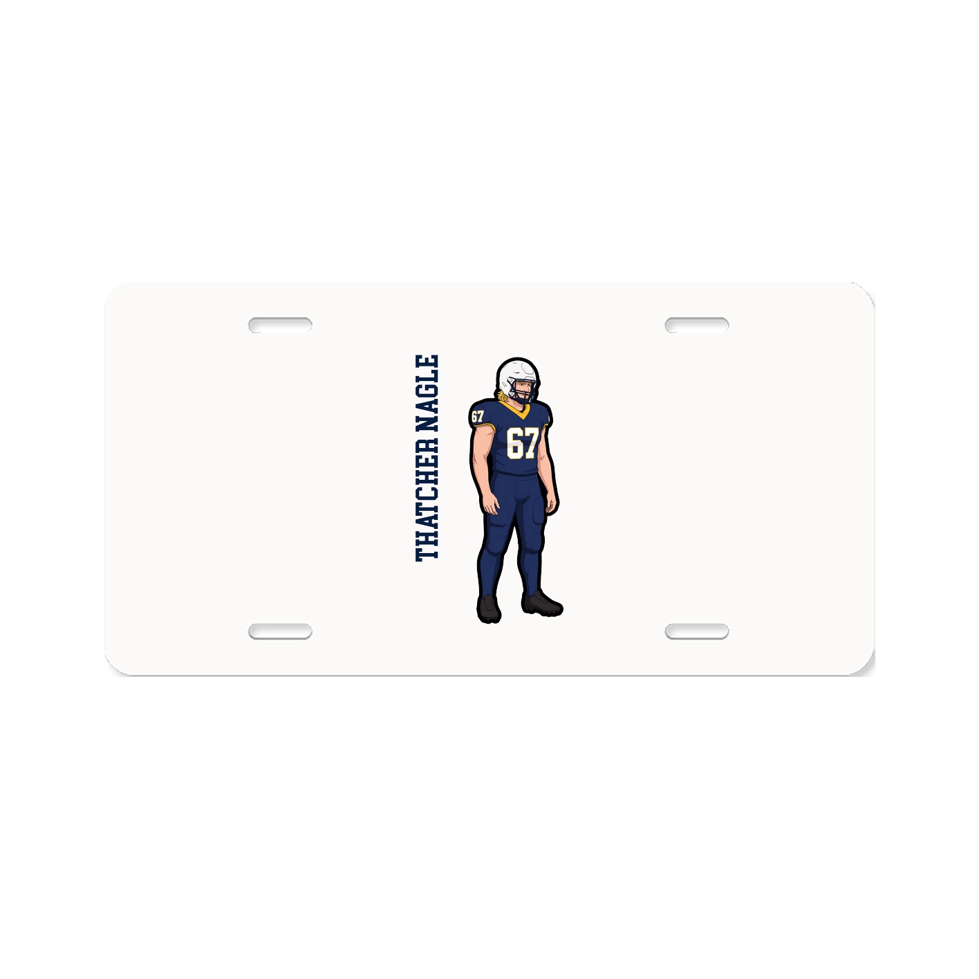 License Plate — Name Vertical in Classic
