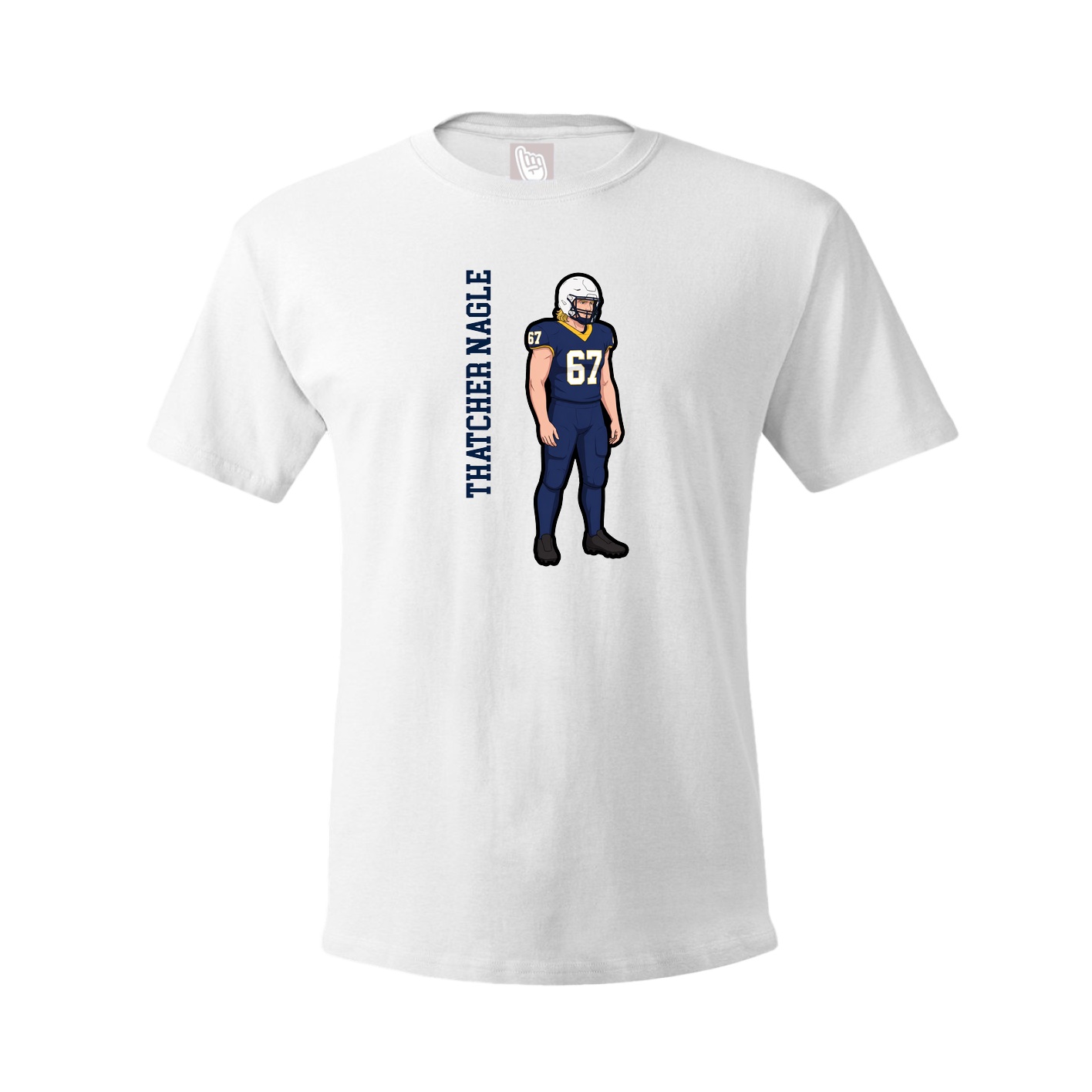 Youth Tee — Name Vertical in White