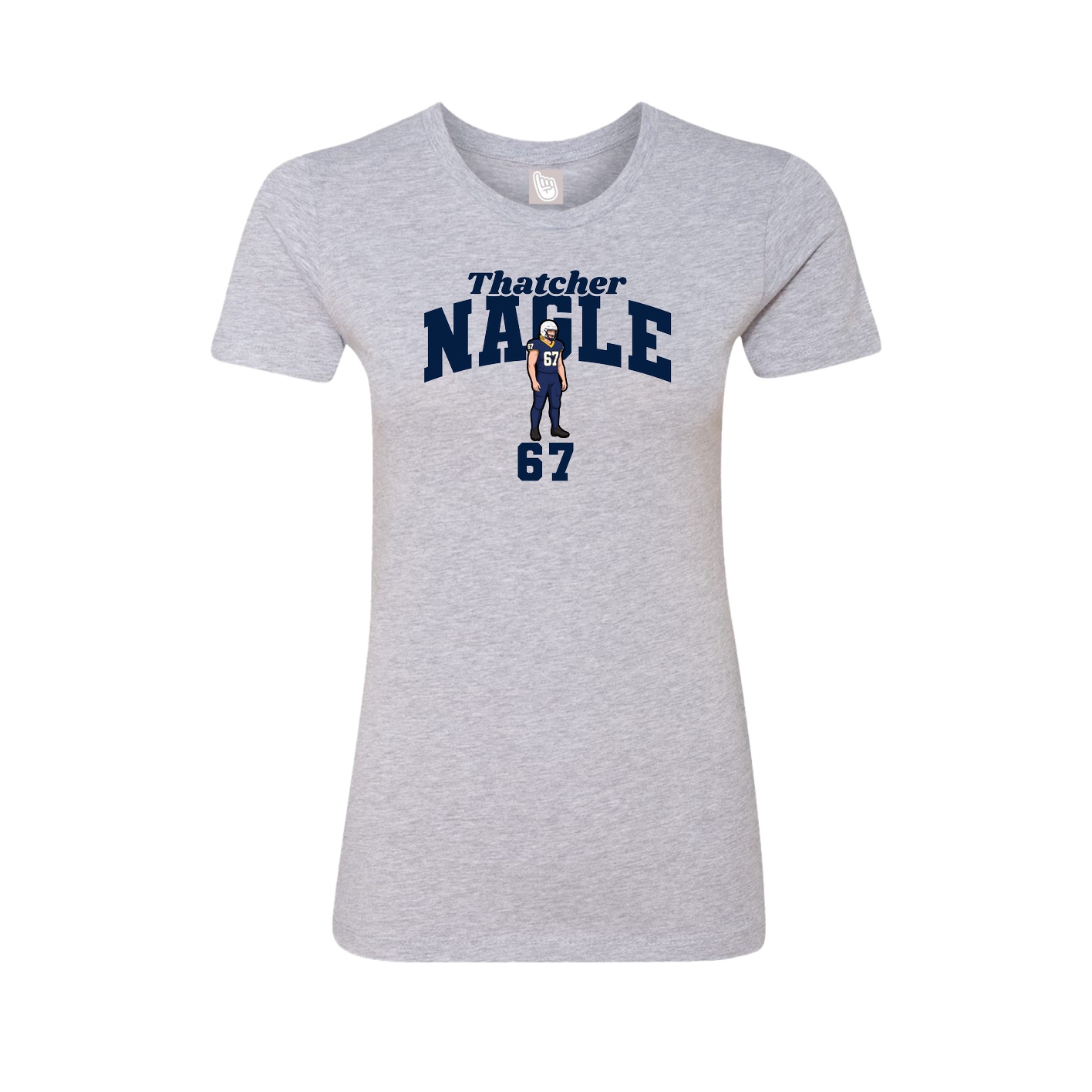 Fitted Women's Tee — Signature Arch in Grey