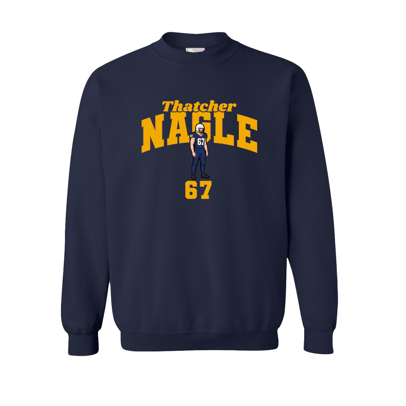 Fleece Crew — Signature Arch in Navy