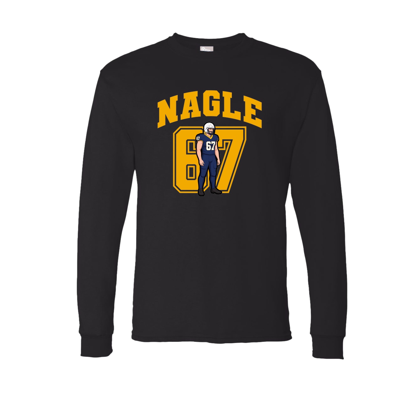 Long Sleeve Tee — Number in Black