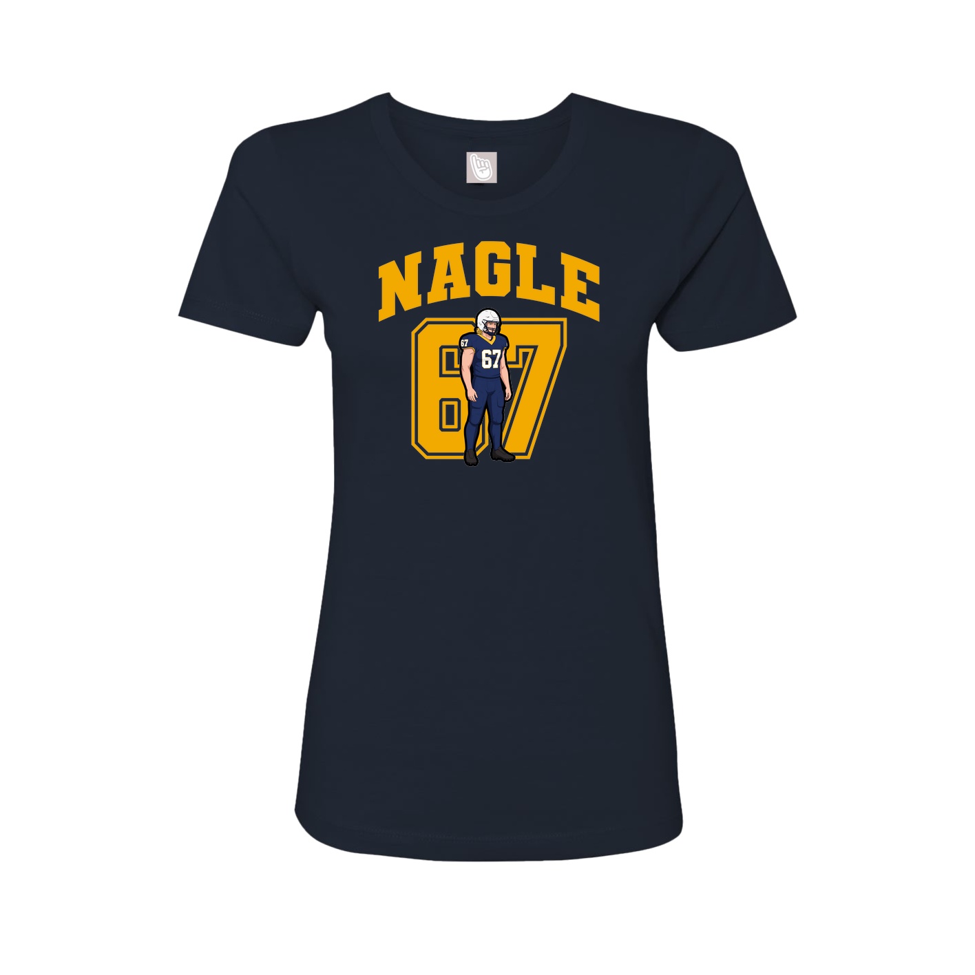 Fitted Women's Tee — Number in Navy