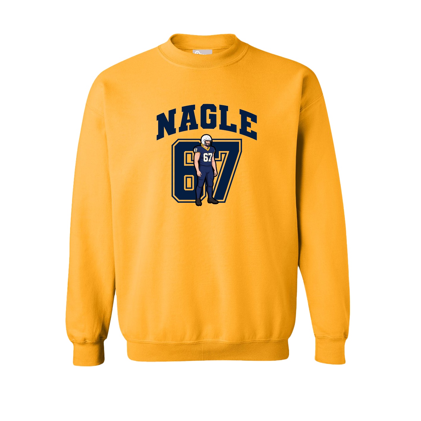 Fleece Crew — Number in Gold