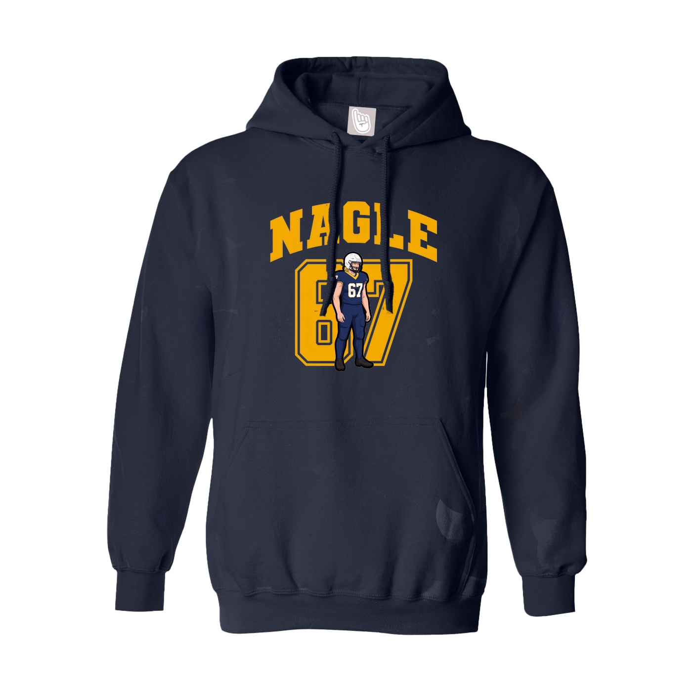 Youth Hoodie — Number in Navy