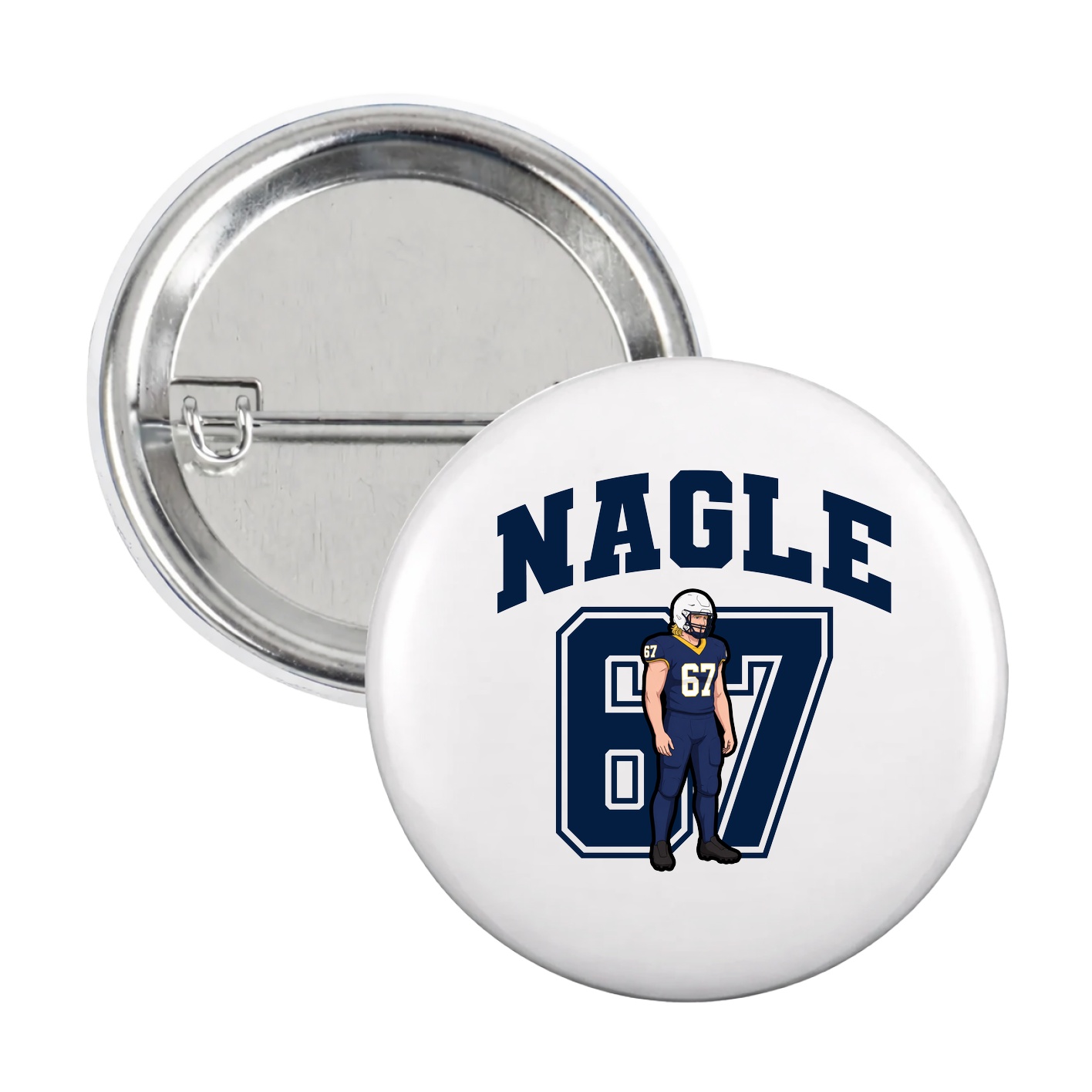 Game Day Button — Number in White