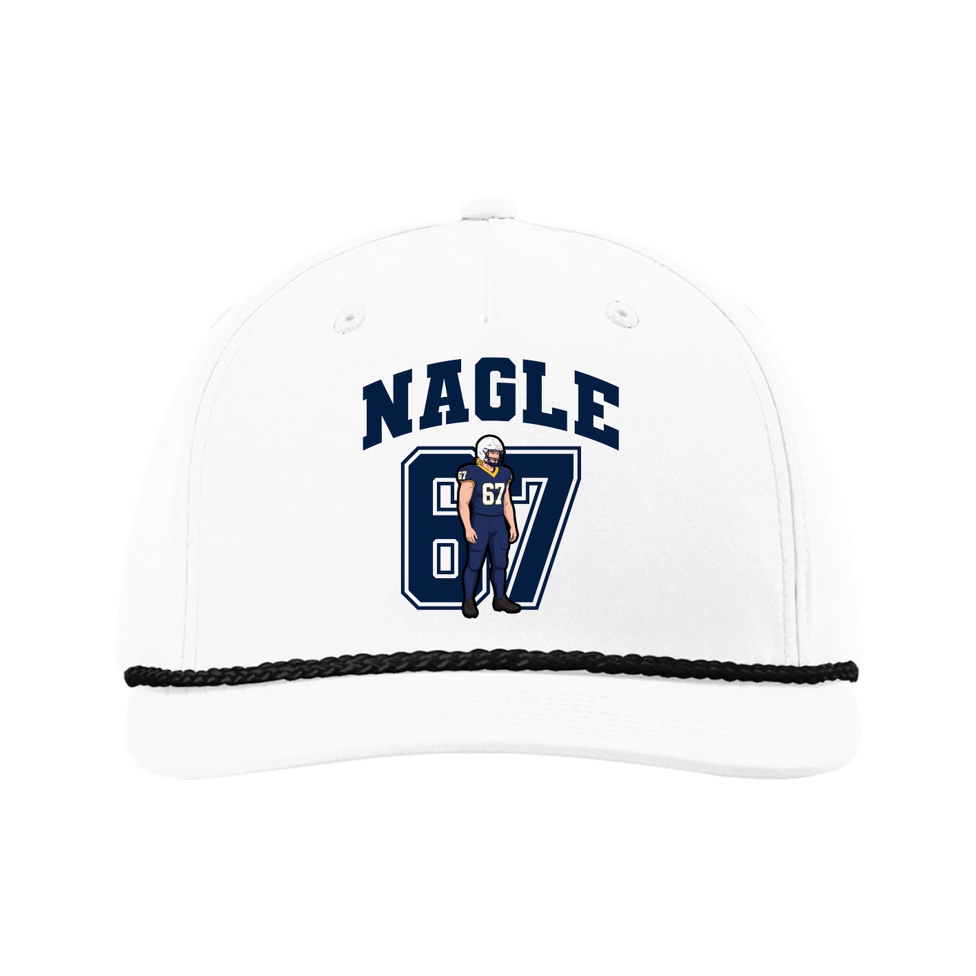 Five-Panel Classic Rope Cap — Number in White