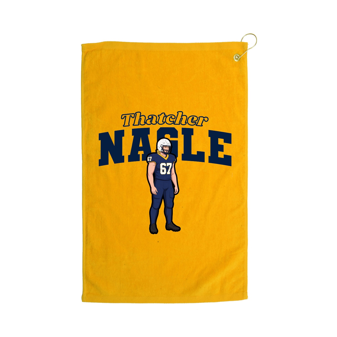 Golf Towel — Name Arch in Gold