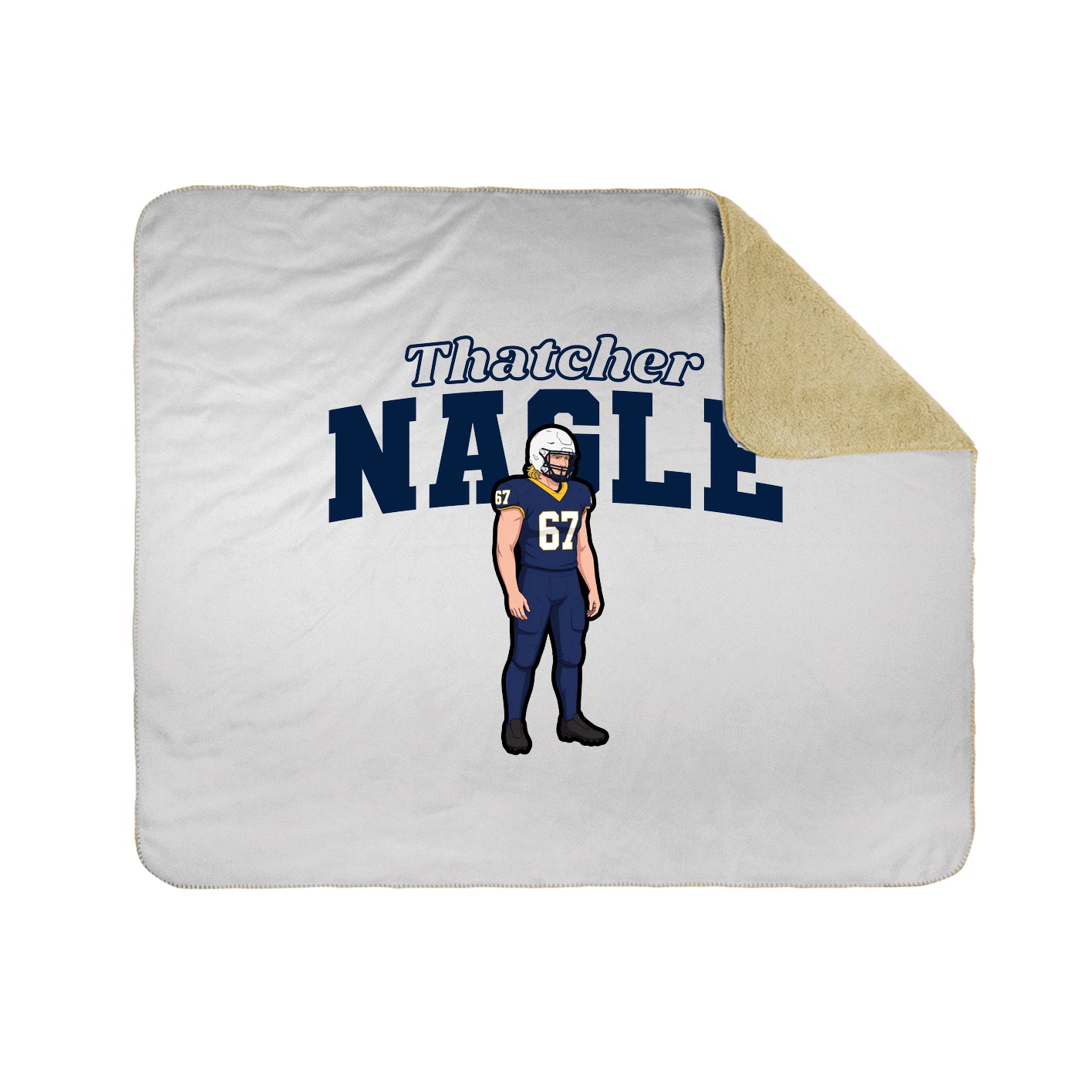 Throw Blanket — Name Arch in White