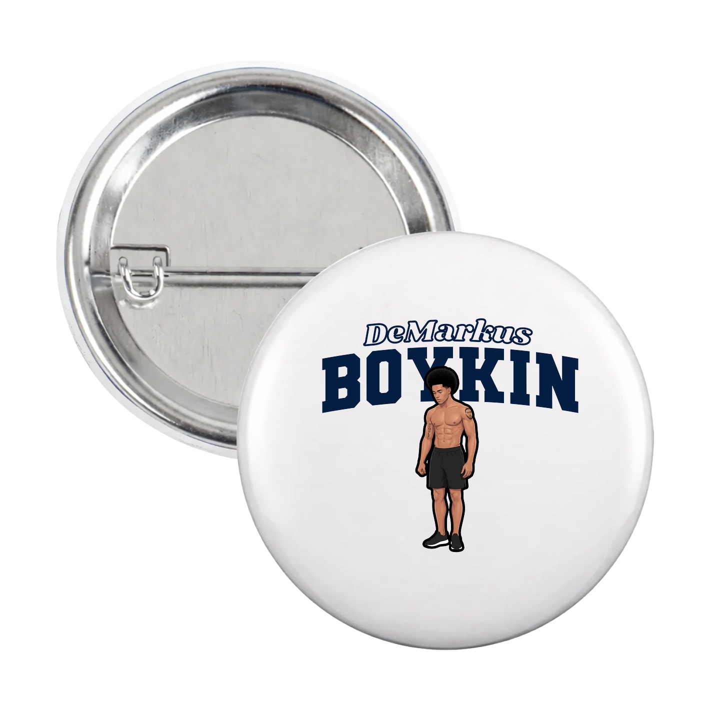 Game Day Button — Name Arch in White