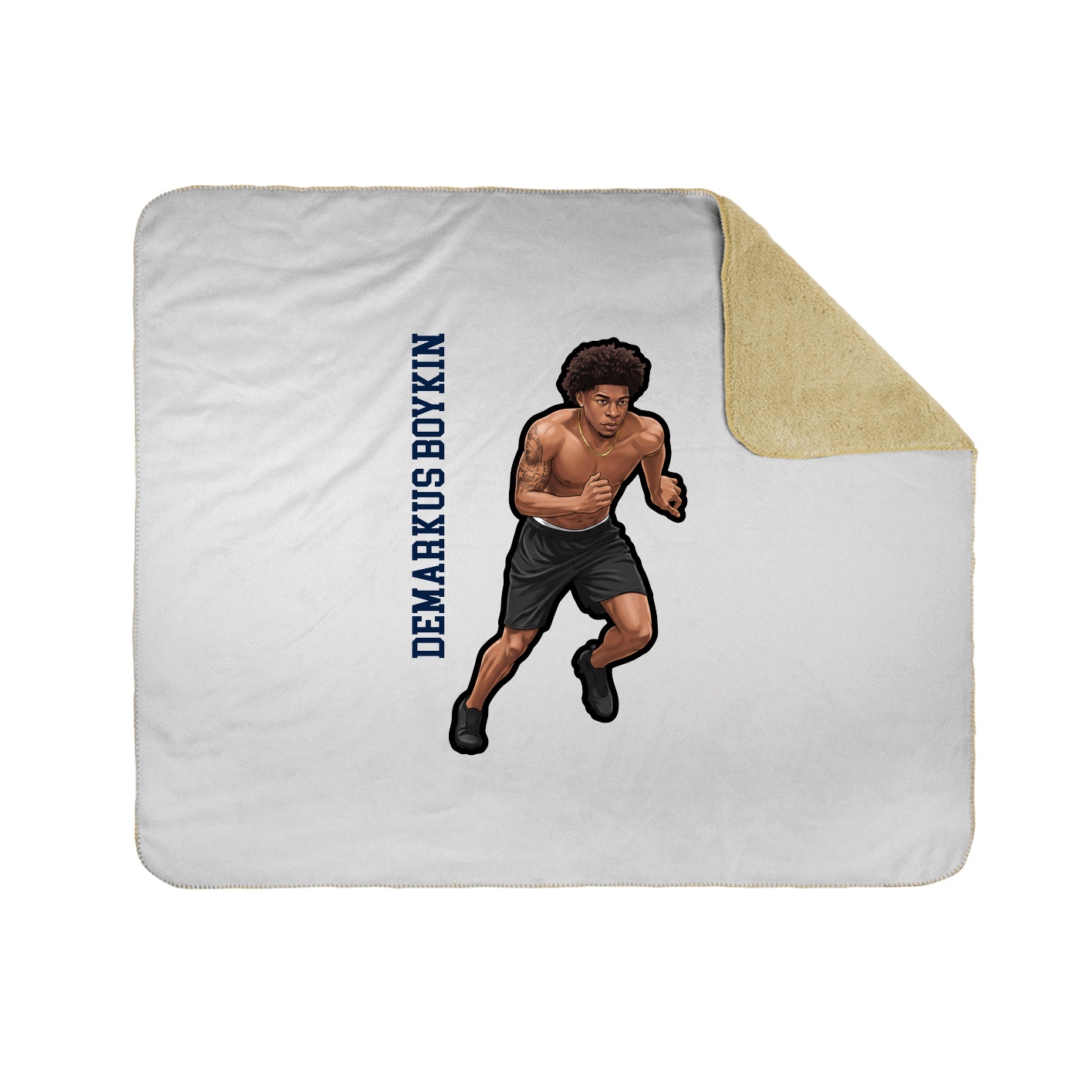 Throw Blanket — Name Vertical in White