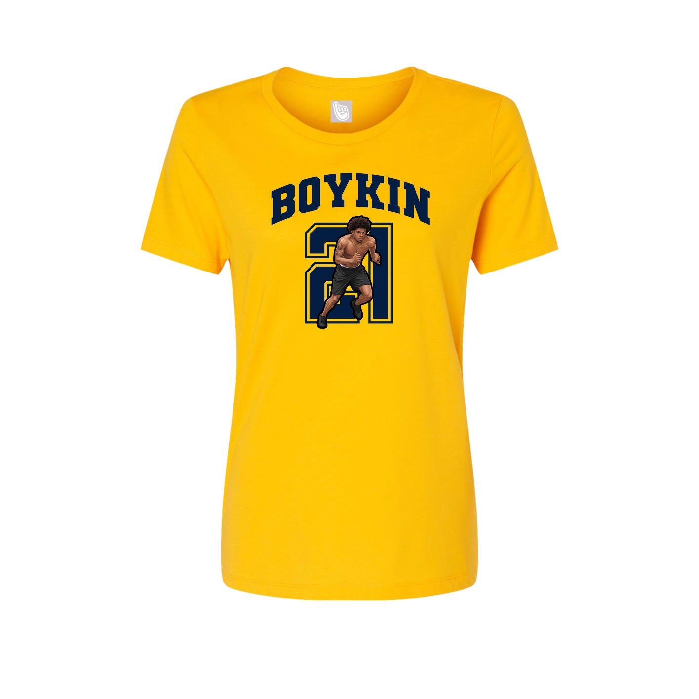 Fitted Women's Tee — Number in Gold