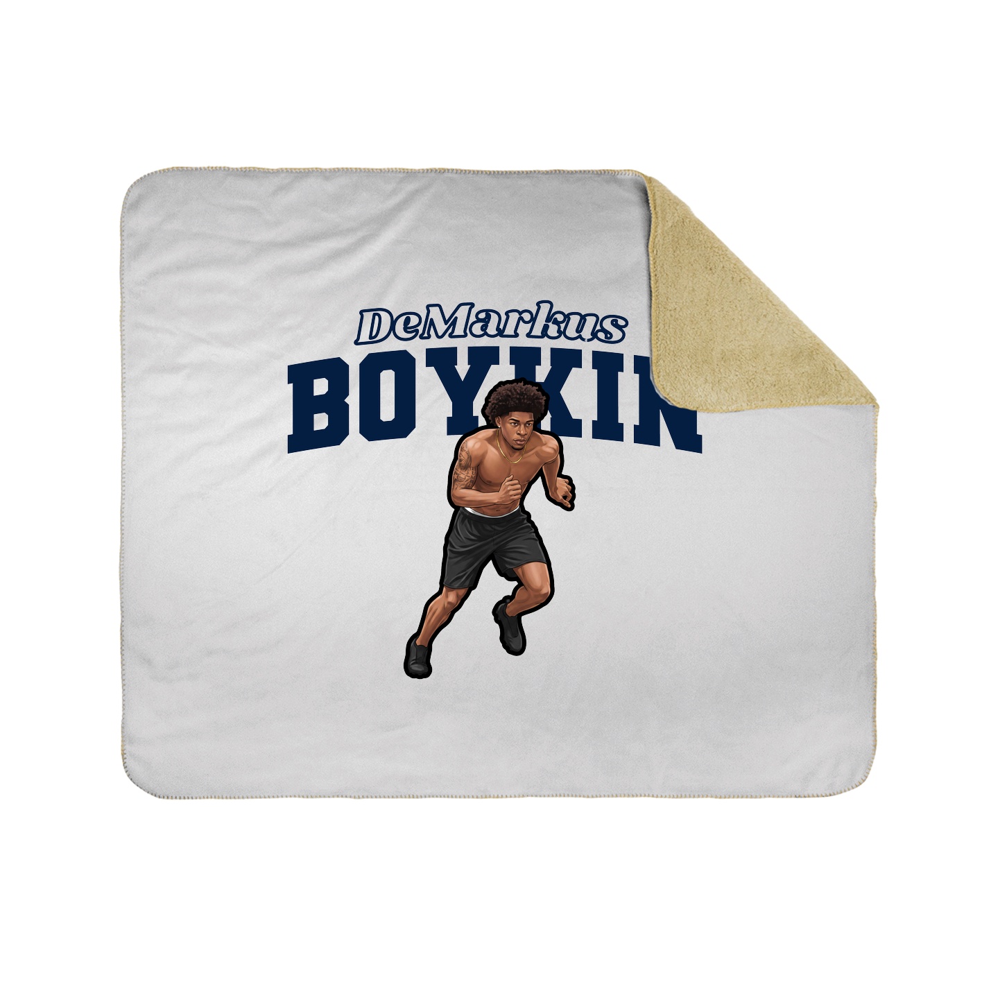 Throw Blanket — Name Arch in White