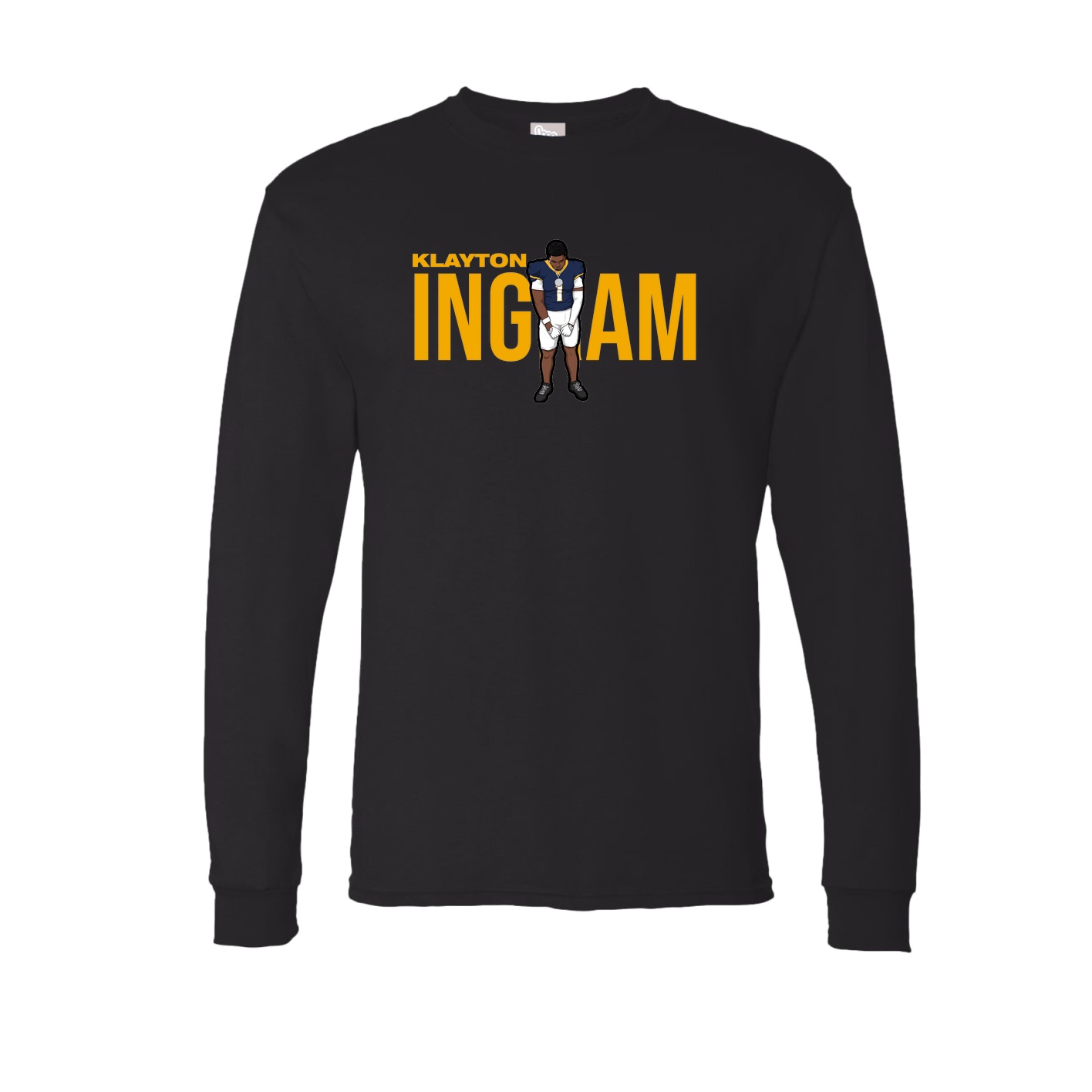Long Sleeve Tee — Player Name in Black