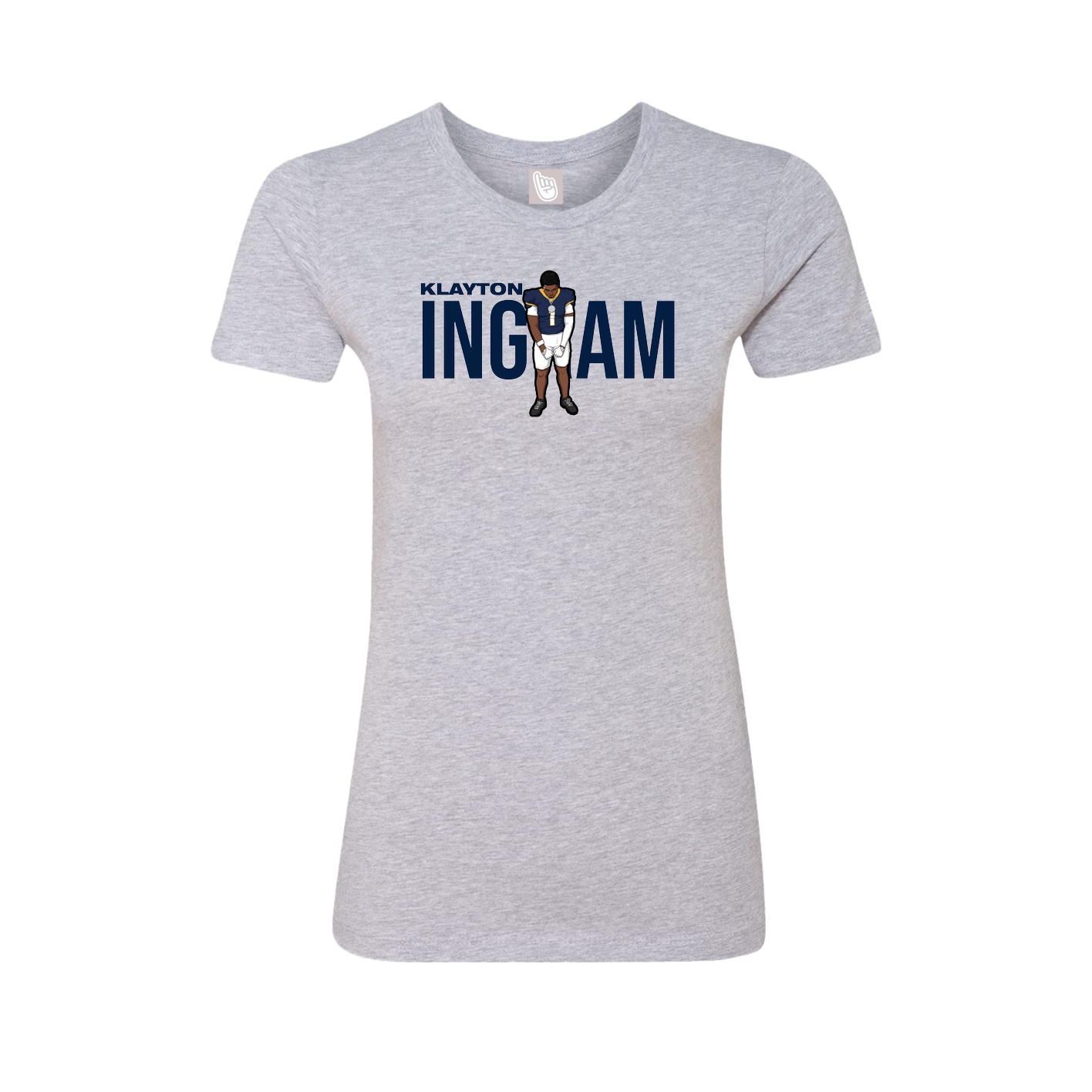 Fitted Women's Tee — Player Name in Grey
