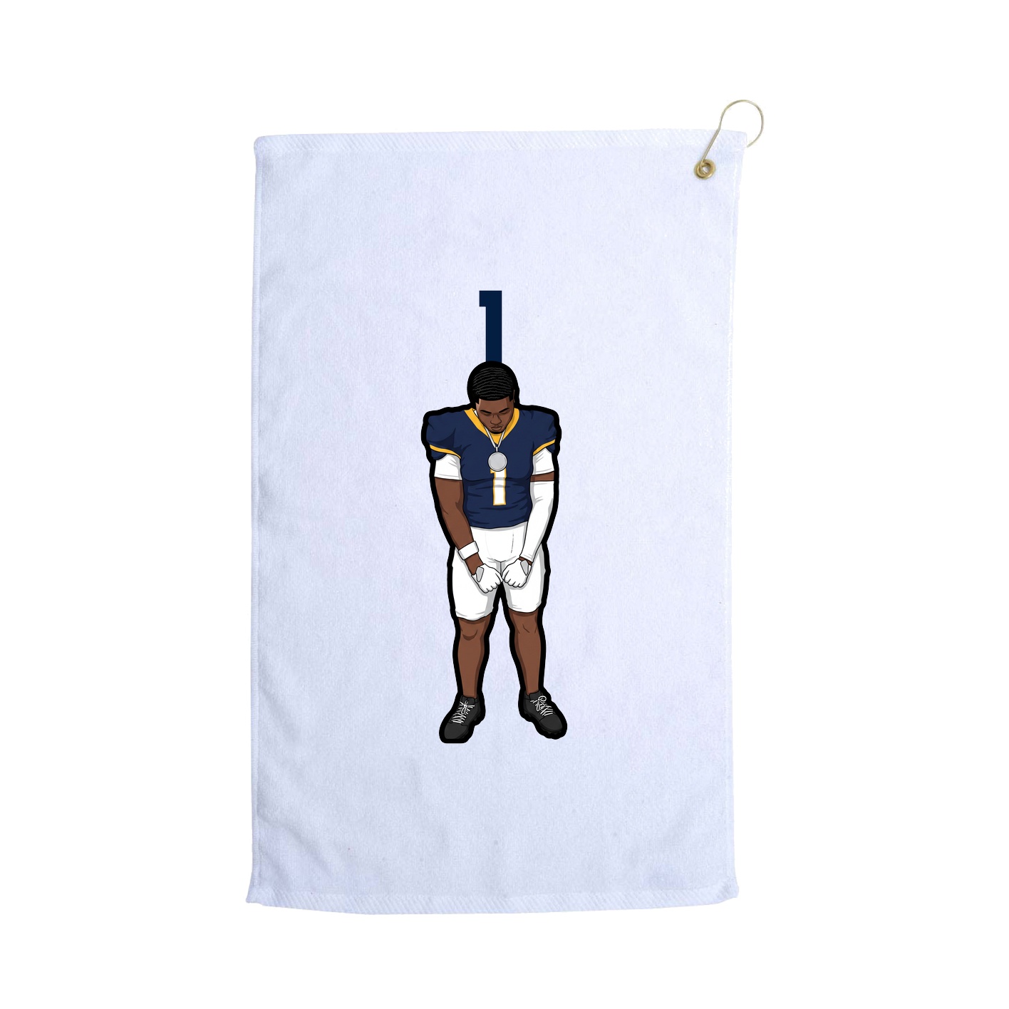 Golf Towel — Number Top in White