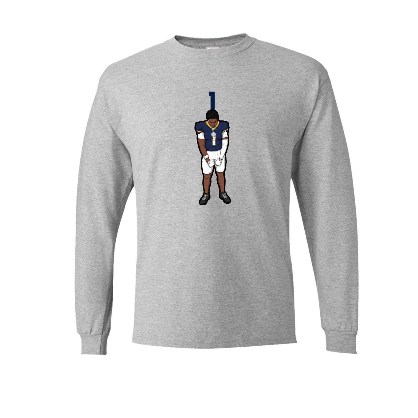 Long Sleeve Tee — Number Top in Grey