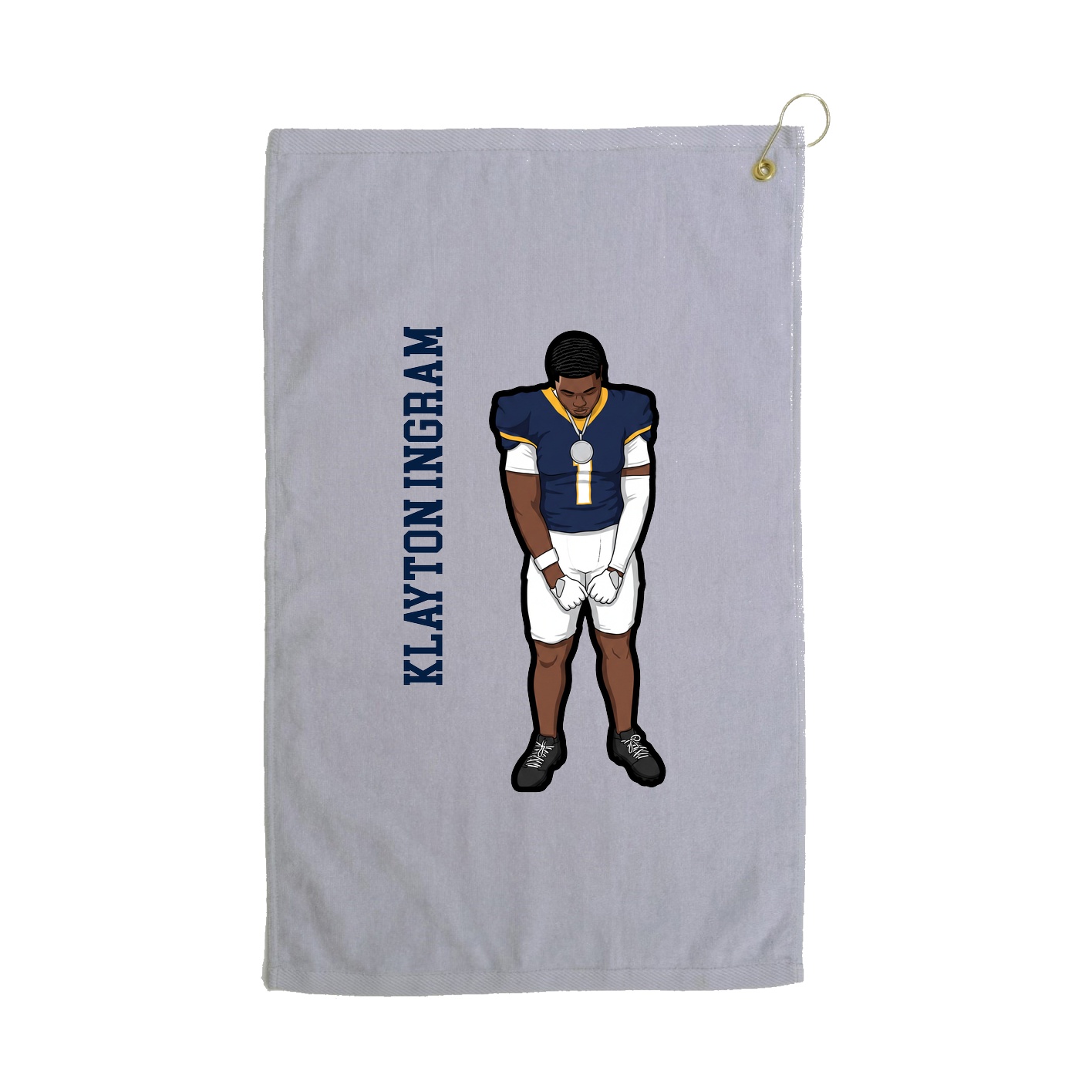 Golf Towel — Name Vertical in Grey