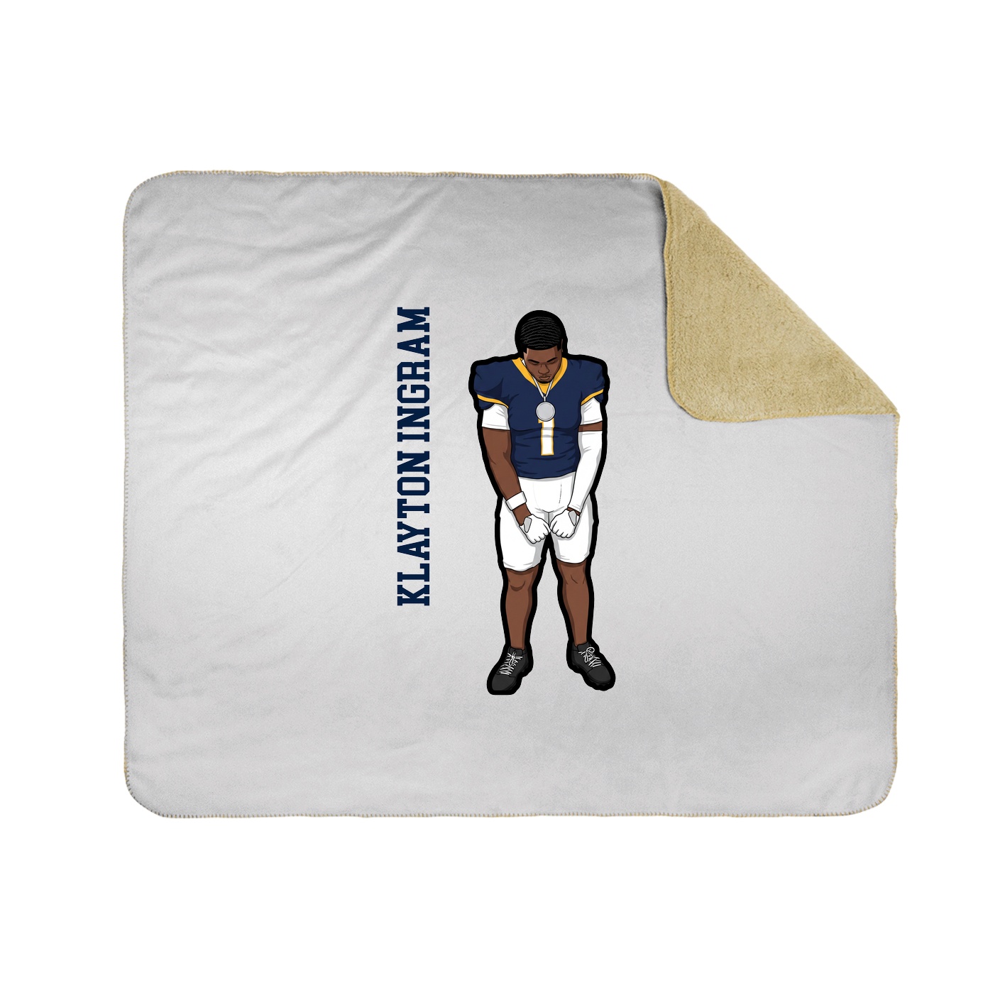 Throw Blanket — Name Vertical in White