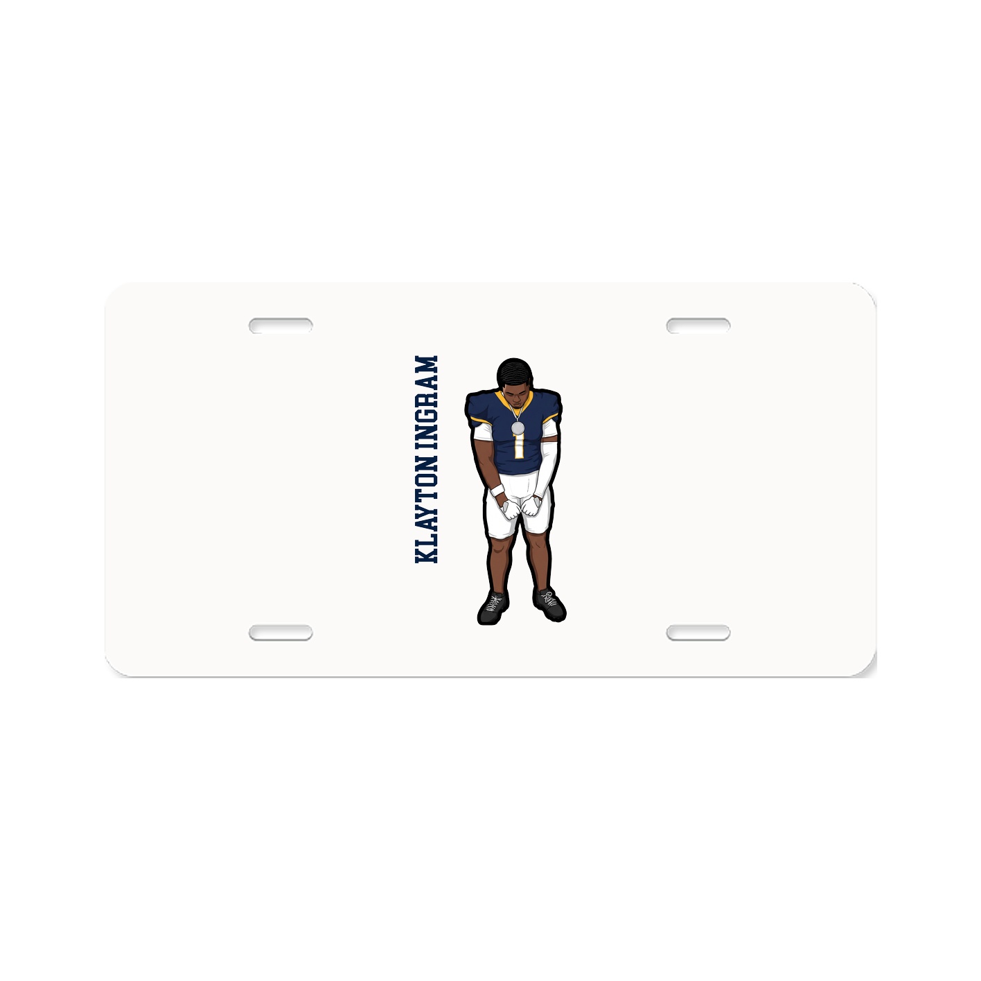 License Plate — Name Vertical in Classic
