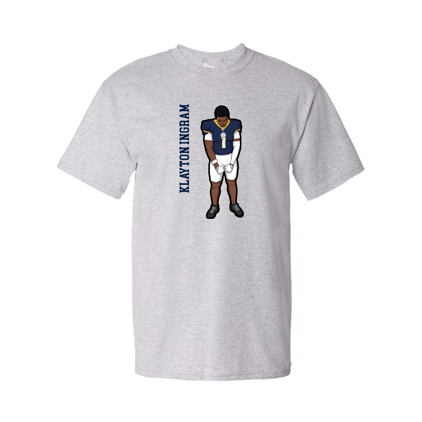 Tee — Name Vertical in Grey