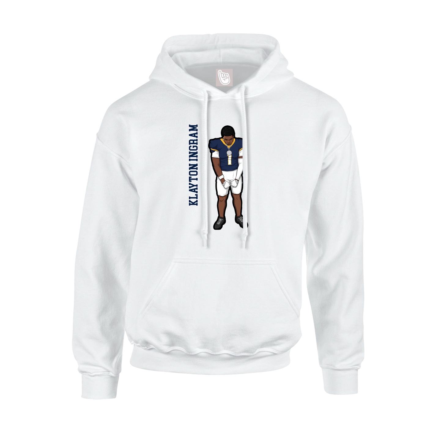 Youth Hoodie — Name Vertical in White