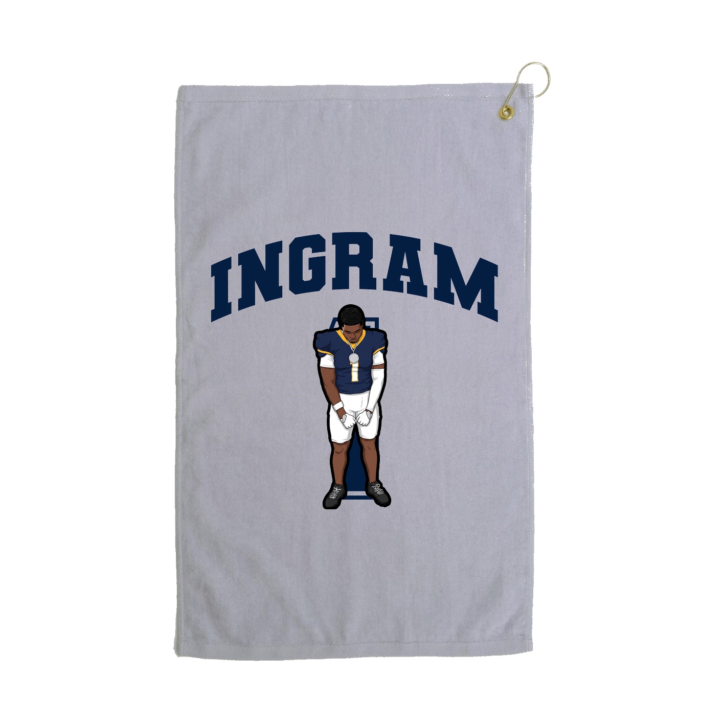 Golf Towel — Number in Grey