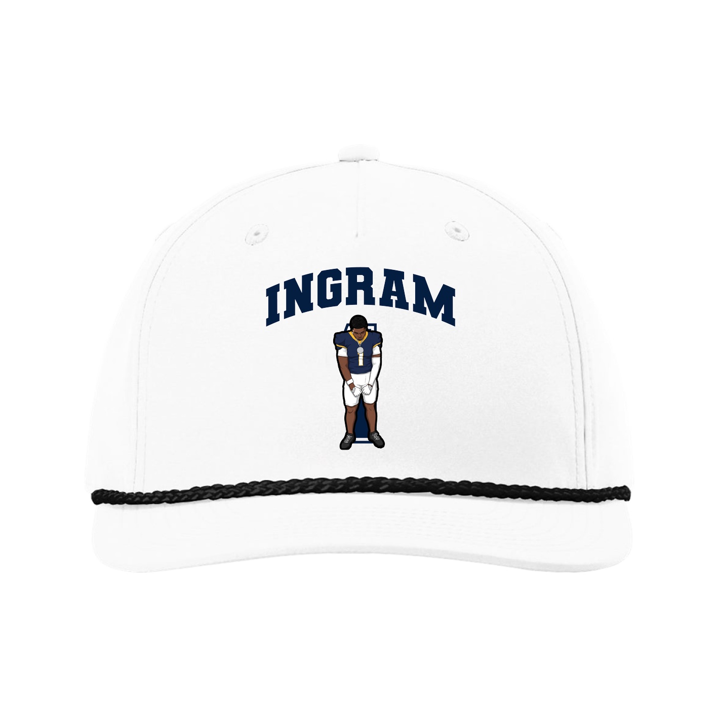 Five-Panel Classic Rope Cap — Number in White