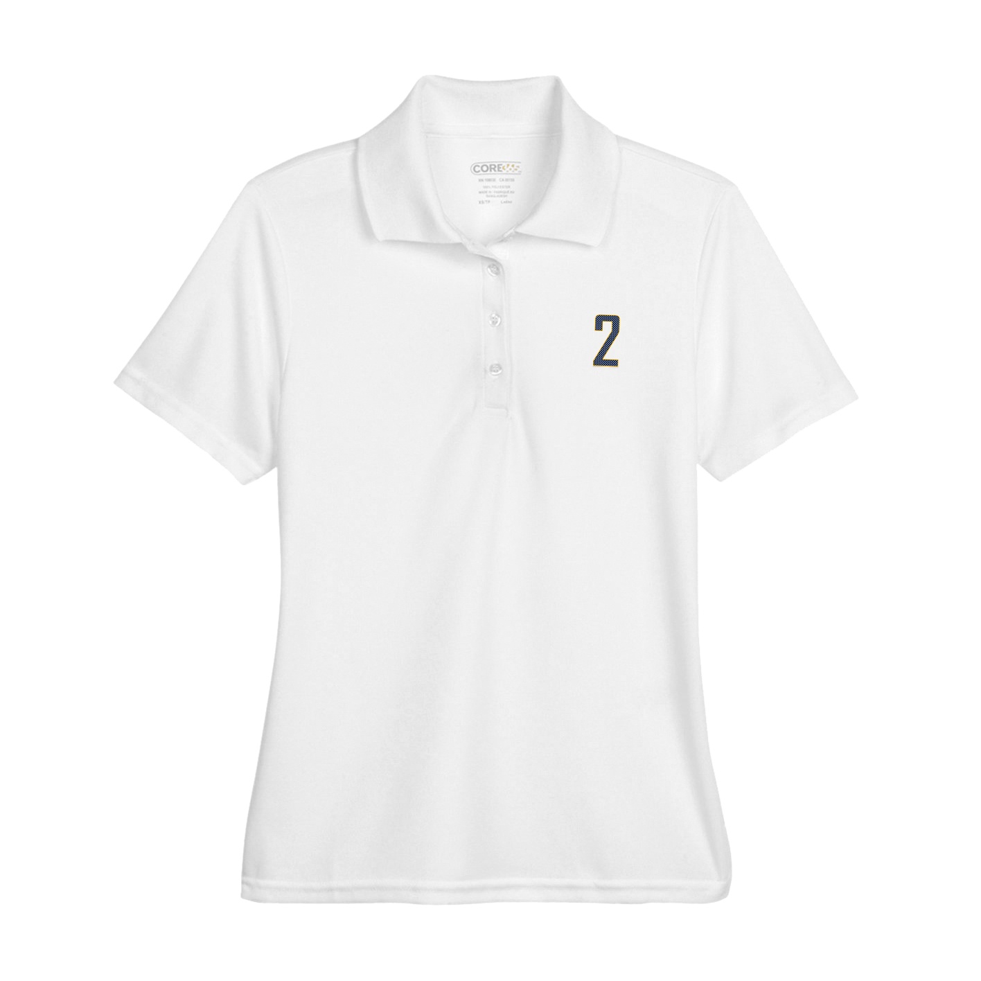 Womens Performance Polo — Front Shirsy in White