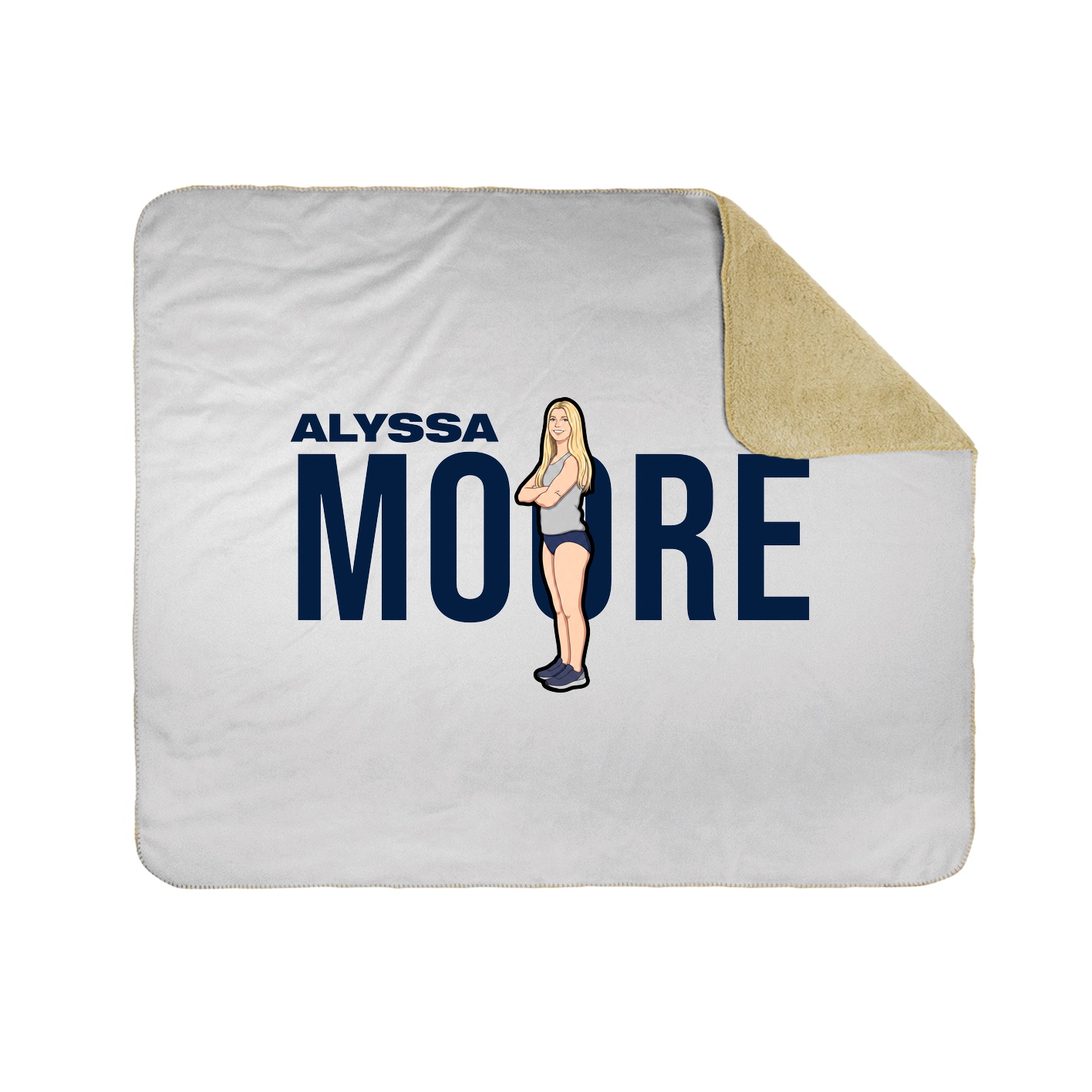 Throw Blanket — Player Name in White