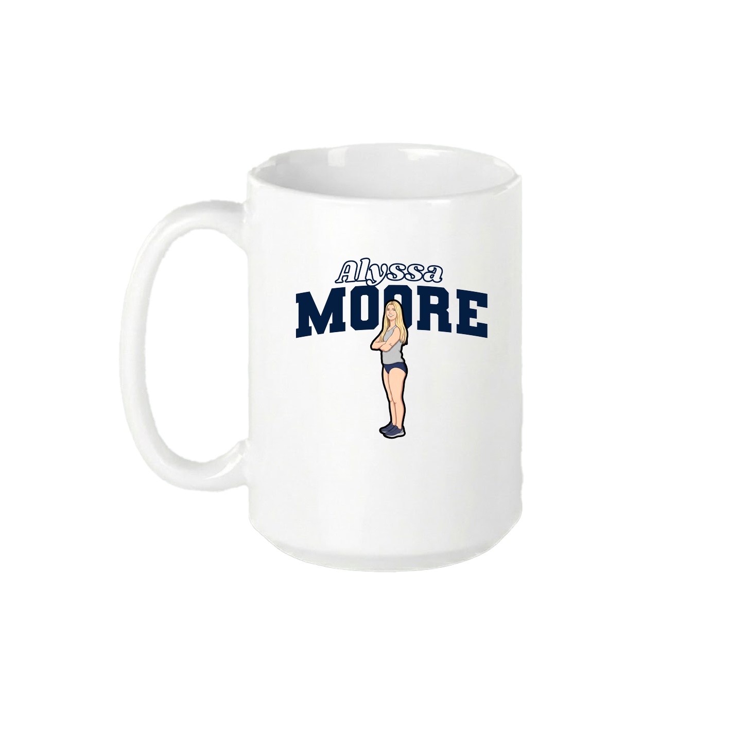 15oz Coffee Mug — Name Arch in White