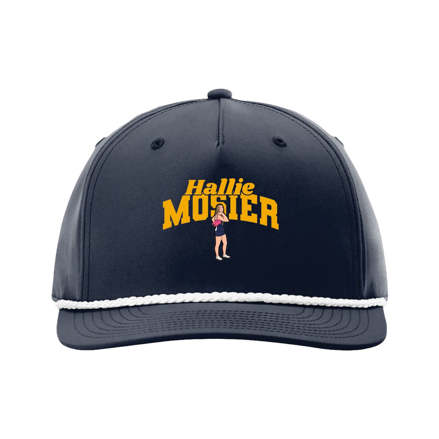Five-Panel Classic Rope Cap — Signature Arch in Navy