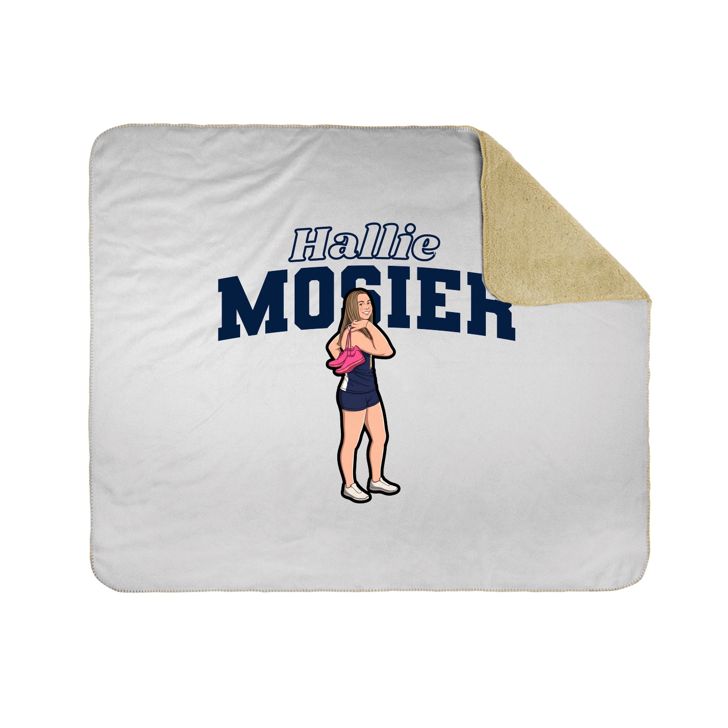 Throw Blanket — Name Arch in White