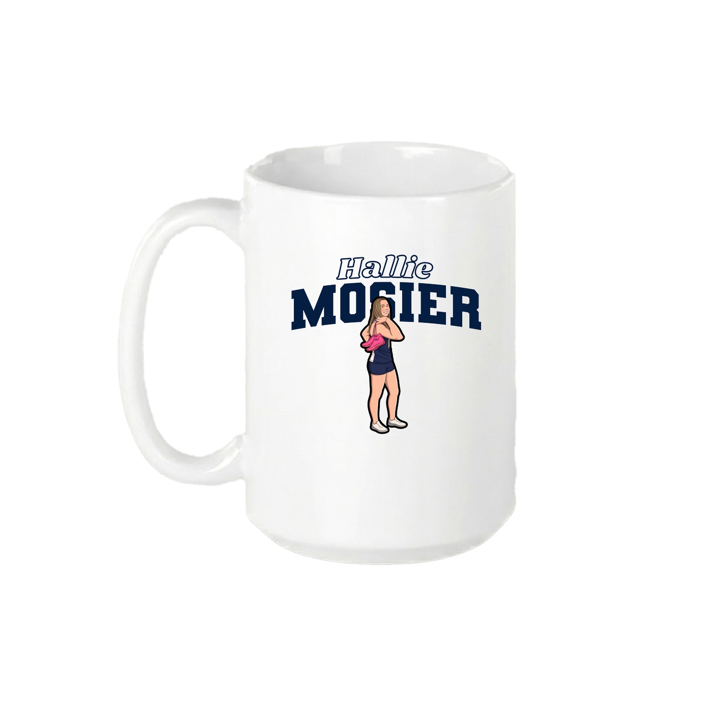 15oz Coffee Mug — Name Arch in White