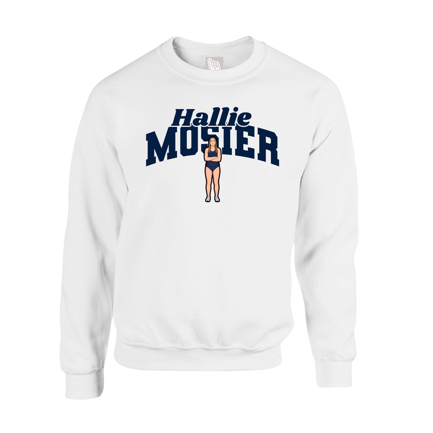 Fleece Crew — Signature Arch in White