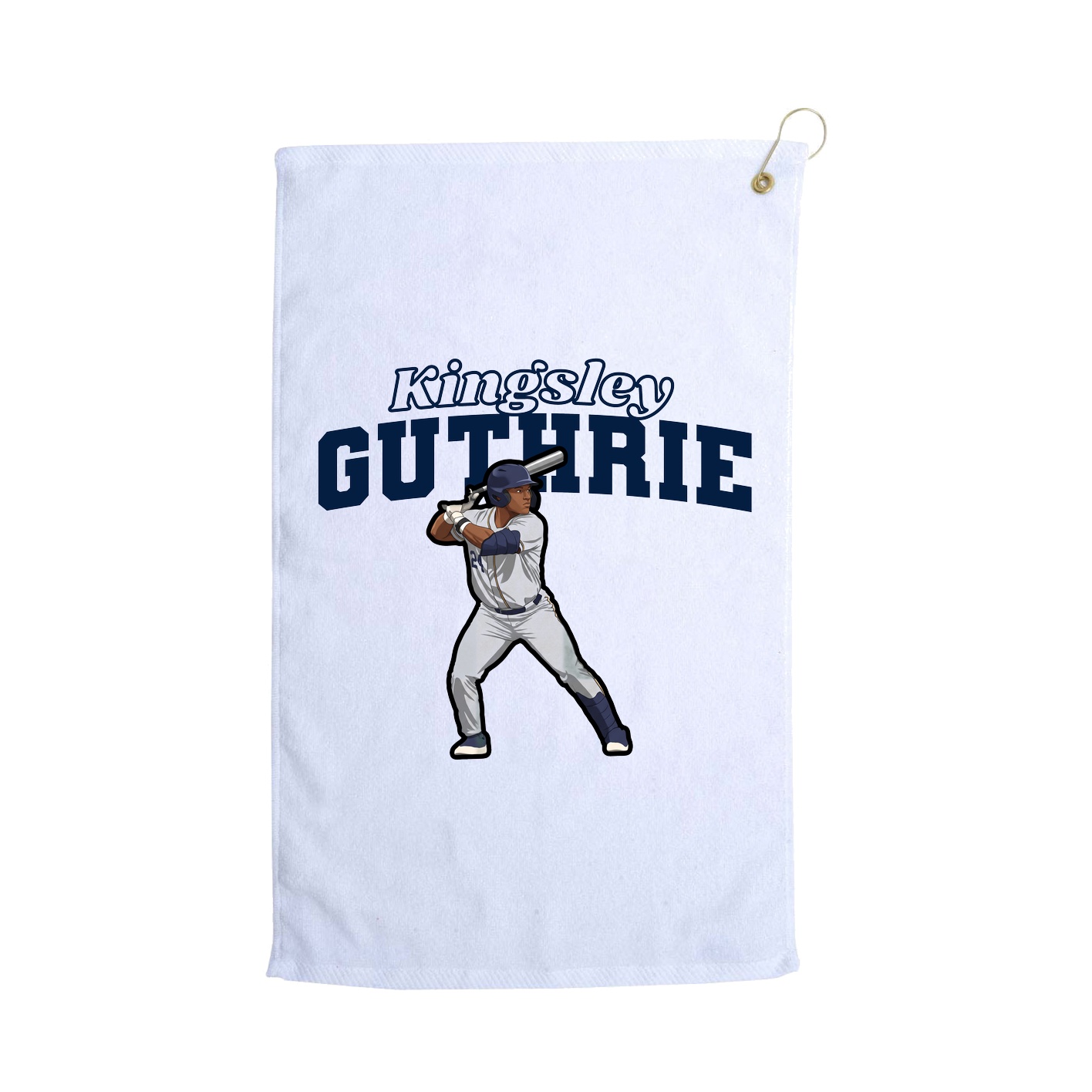 Golf Towel — Name Arch in White