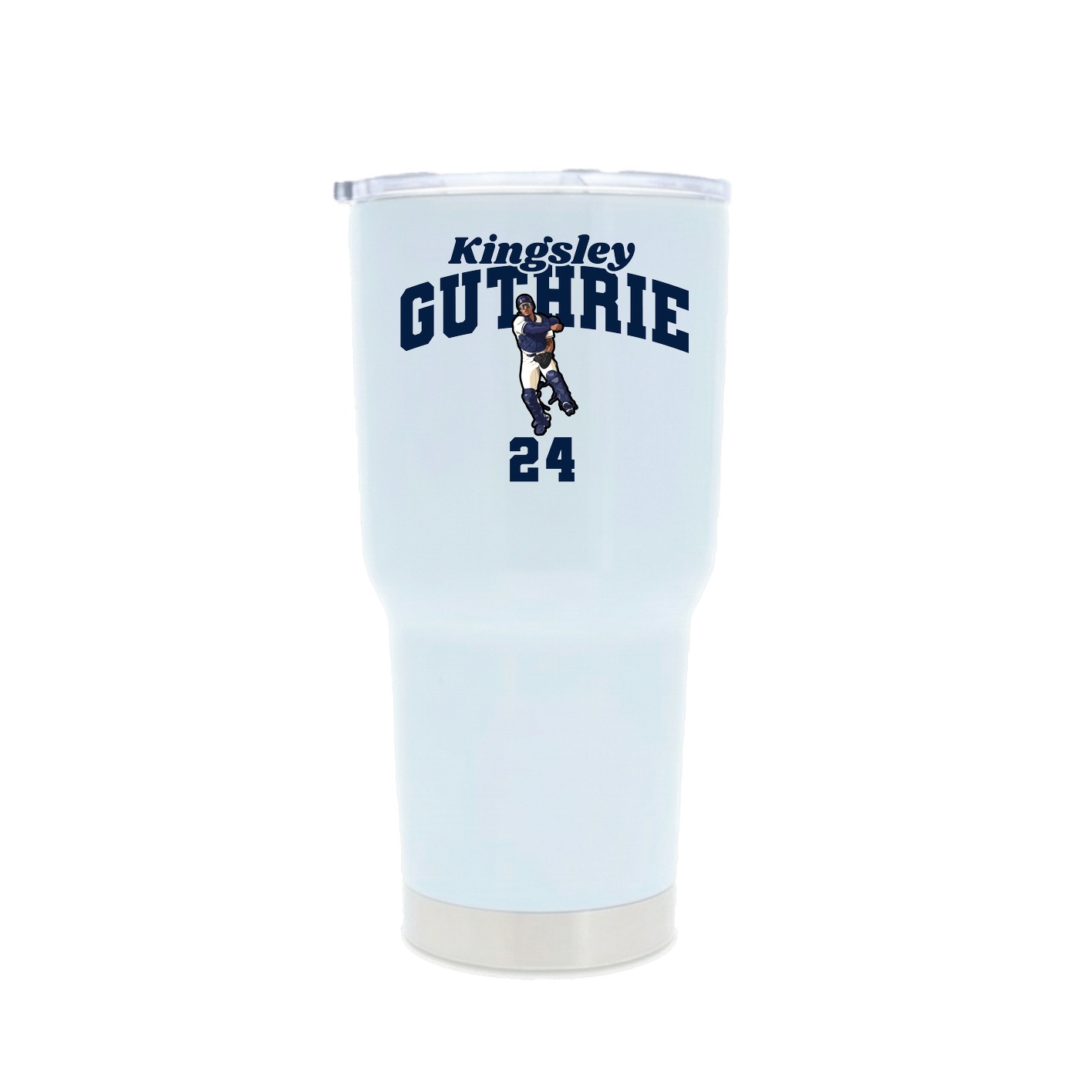 30oz Stainless Steel Tumbler — Signature Arch in White