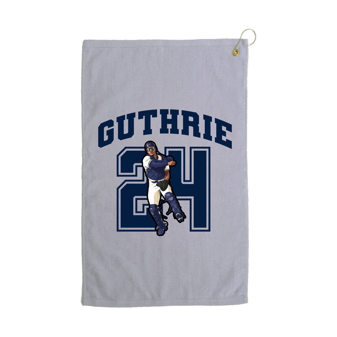 Golf Towel — Number in Grey