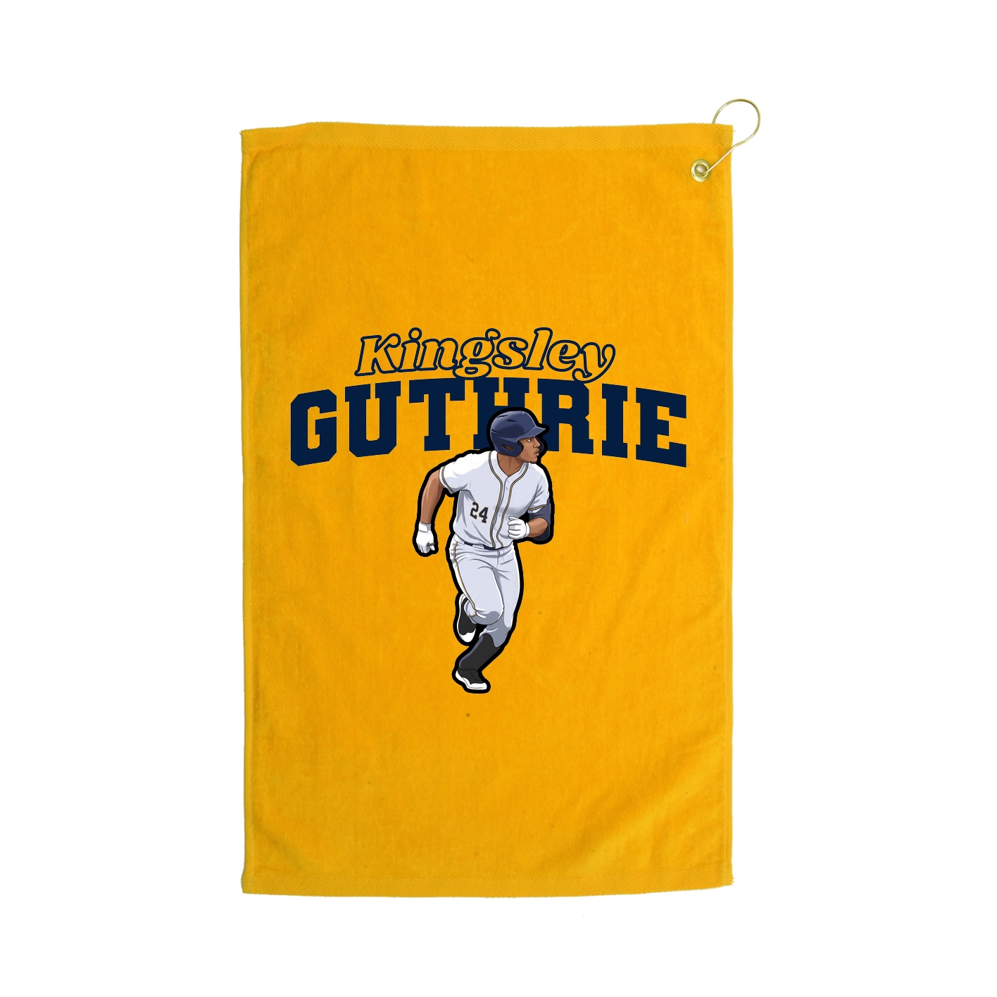 Golf Towel — Name Arch in Gold