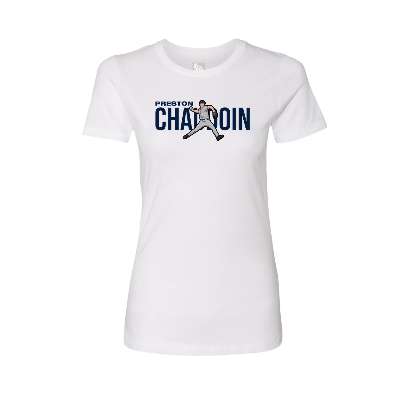 Fitted Women's Tee — Player Name in White