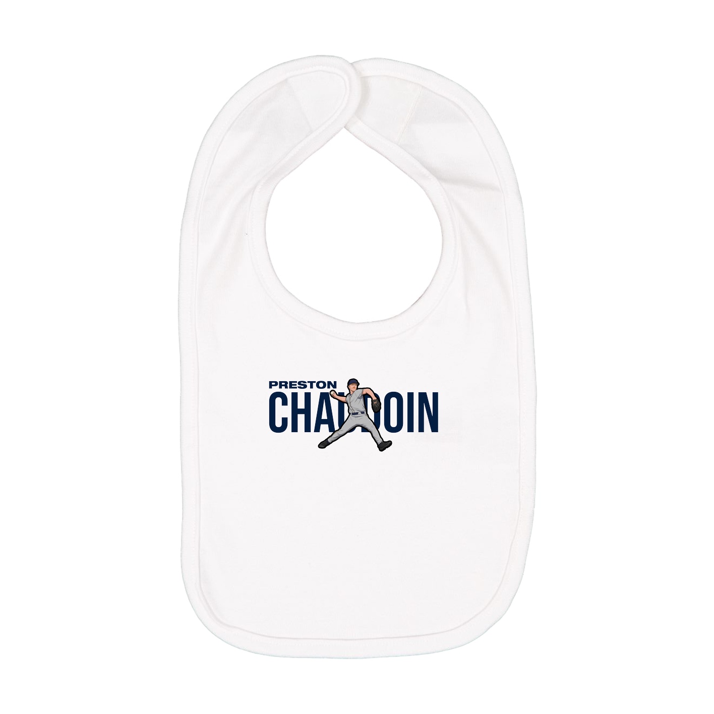 Infant Bib — Player Name in White