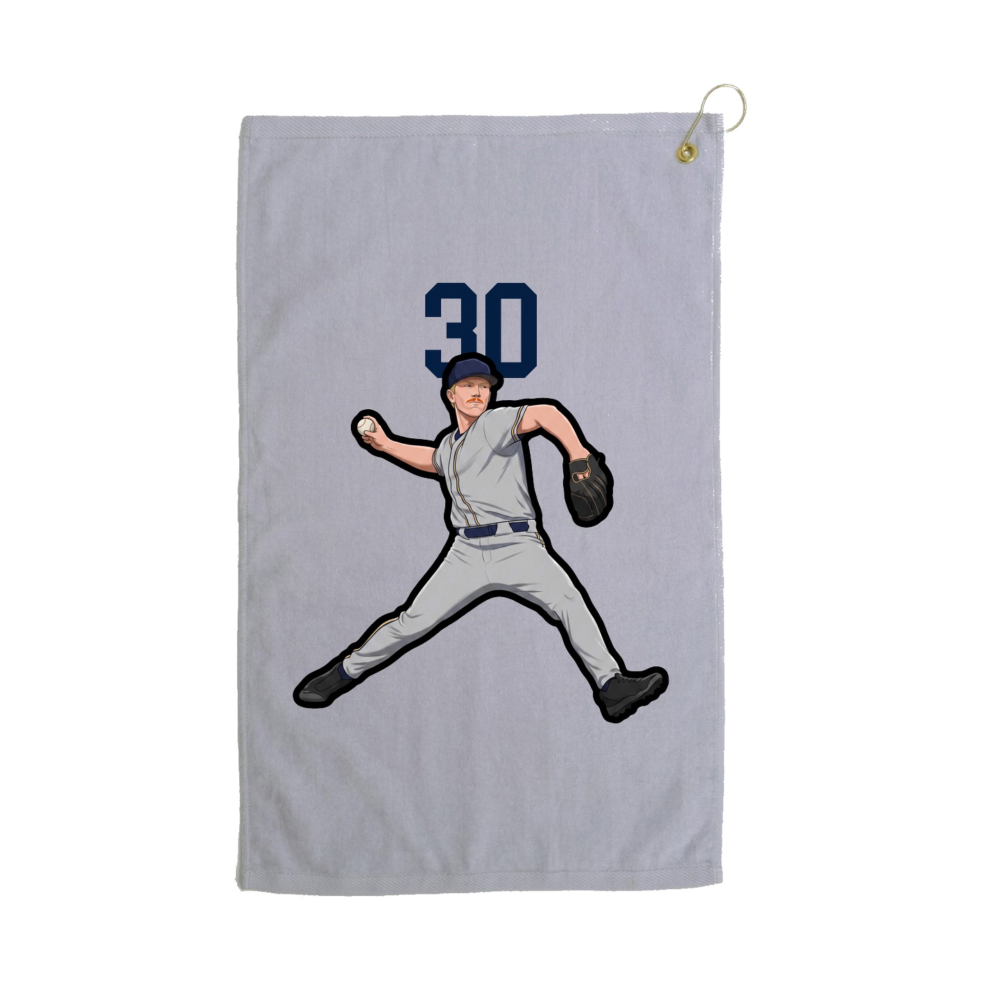 Golf Towel — Number Top in Grey