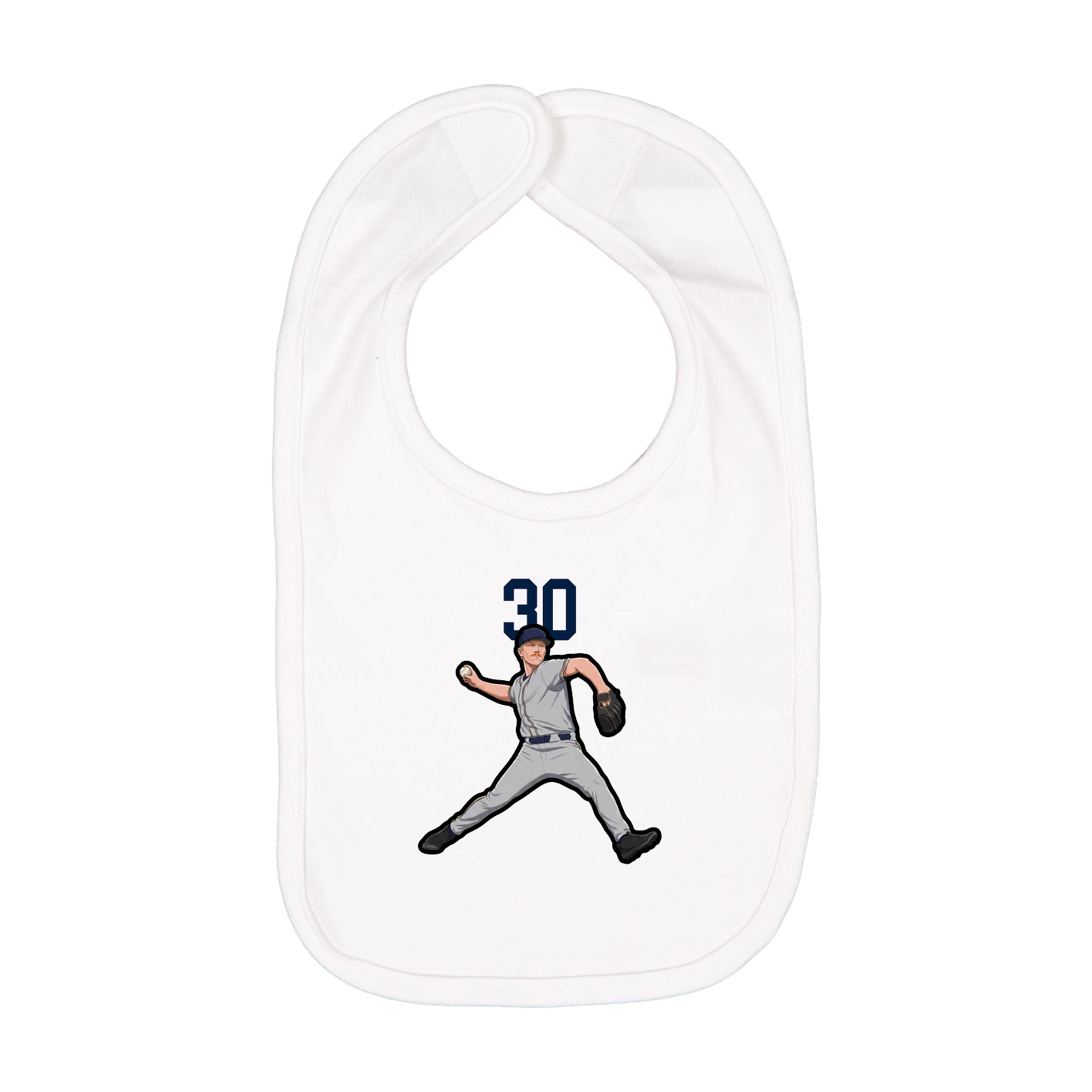 Infant Bib — Number Top in White