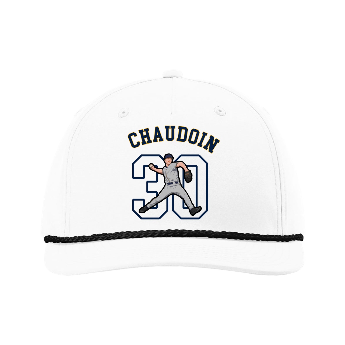 Five-Panel Classic Rope Cap — Shirsey Arch in White
