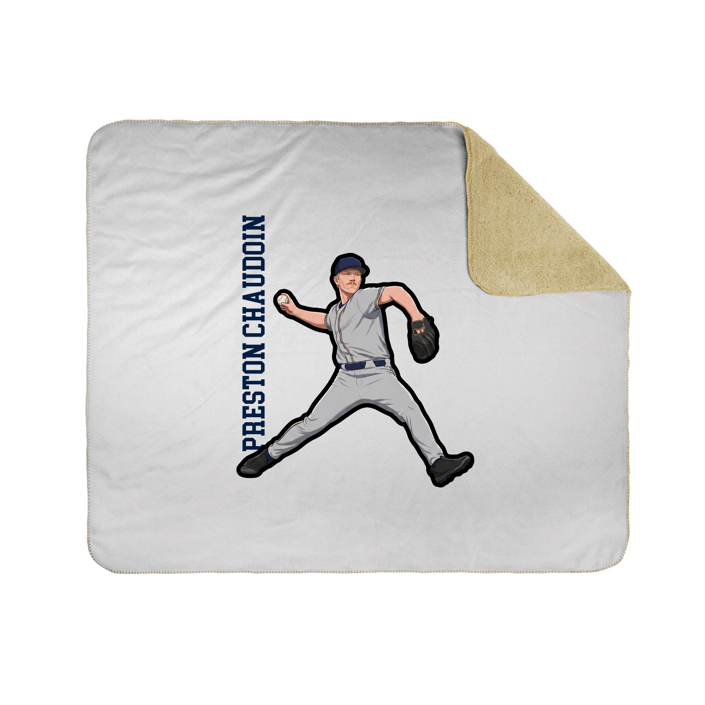 Throw Blanket — Name Vertical in White